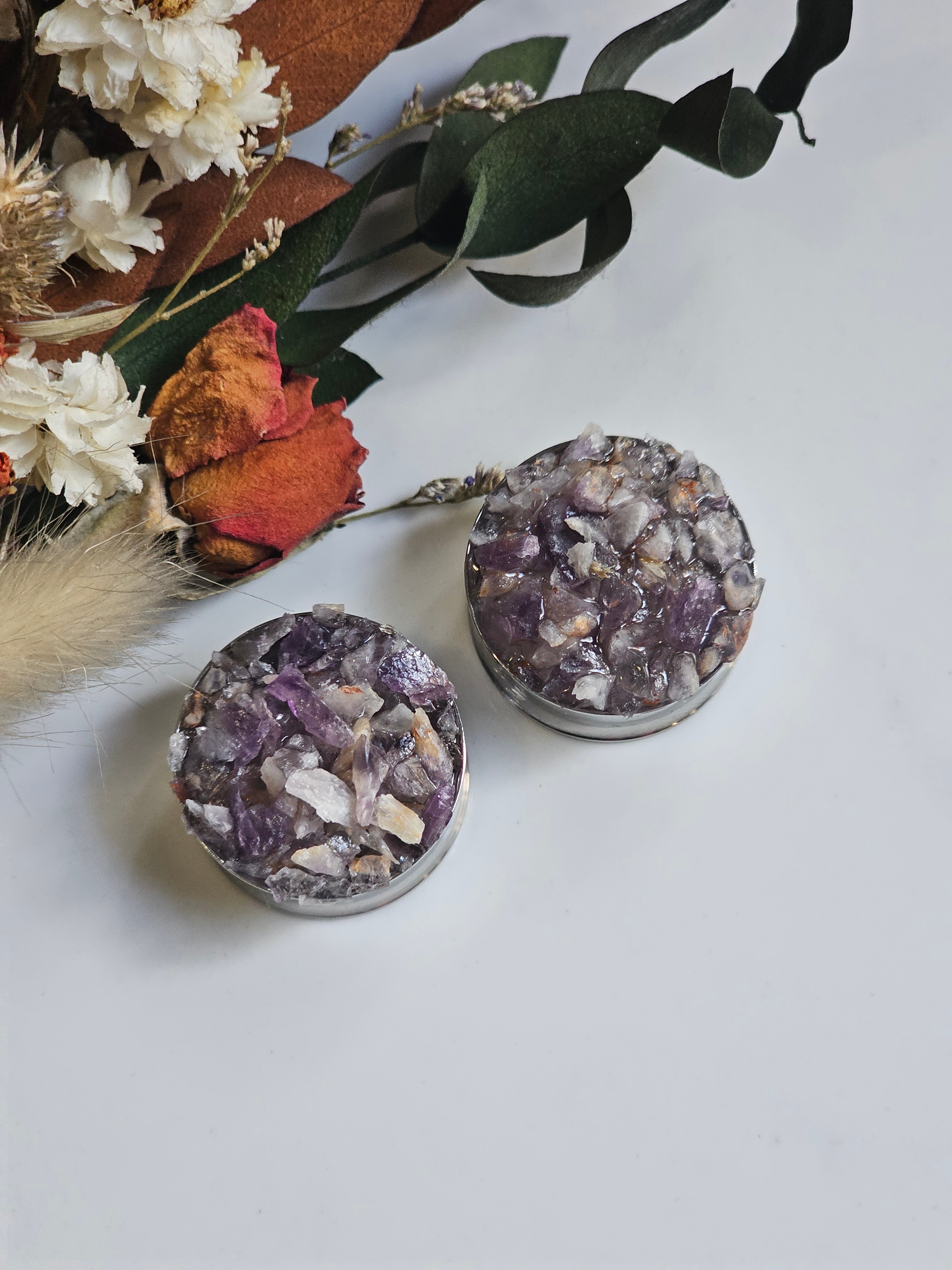 8MM-50MM Amethyst Crystal Plugs