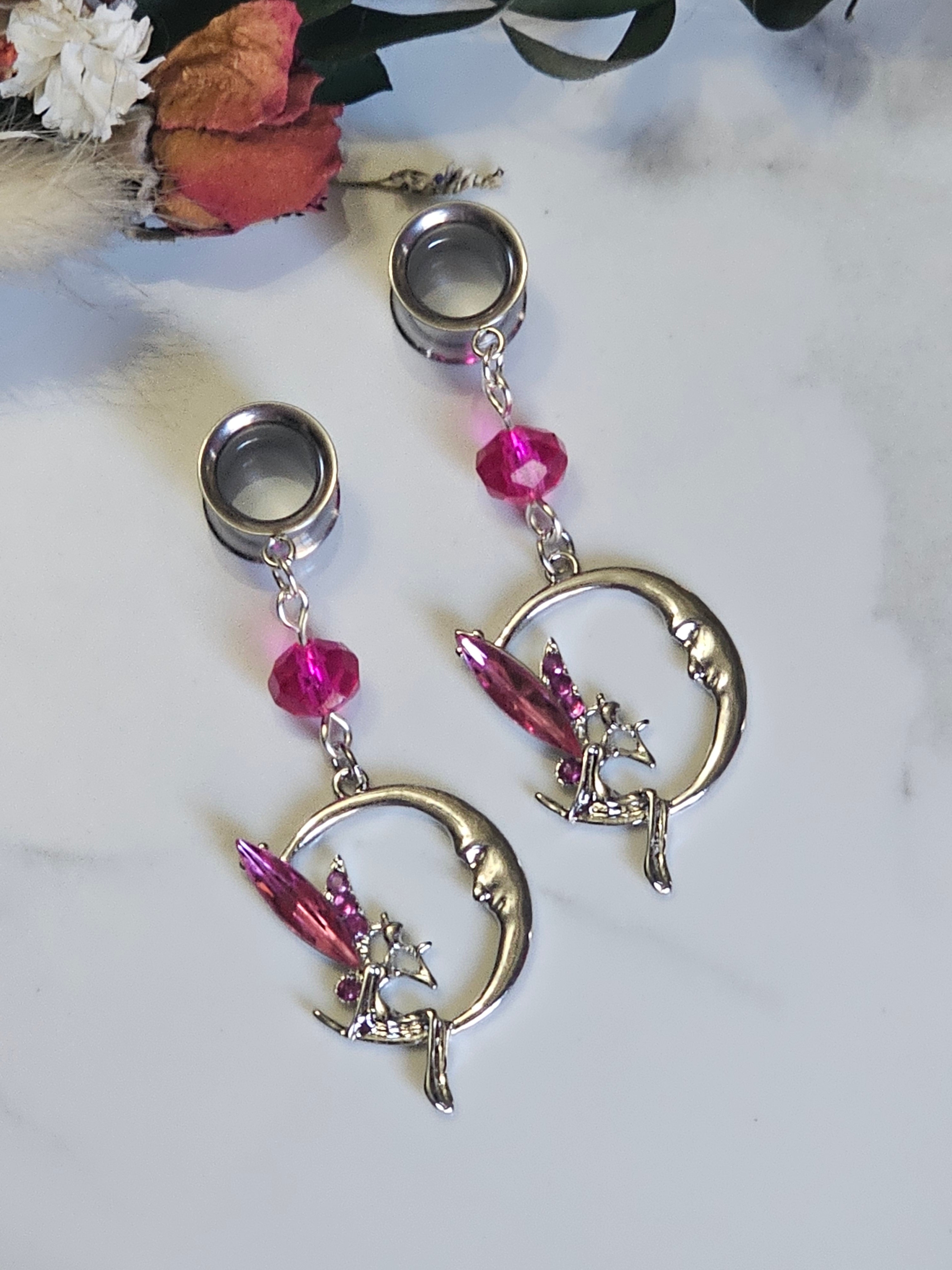 Pink fairy dangle gauges