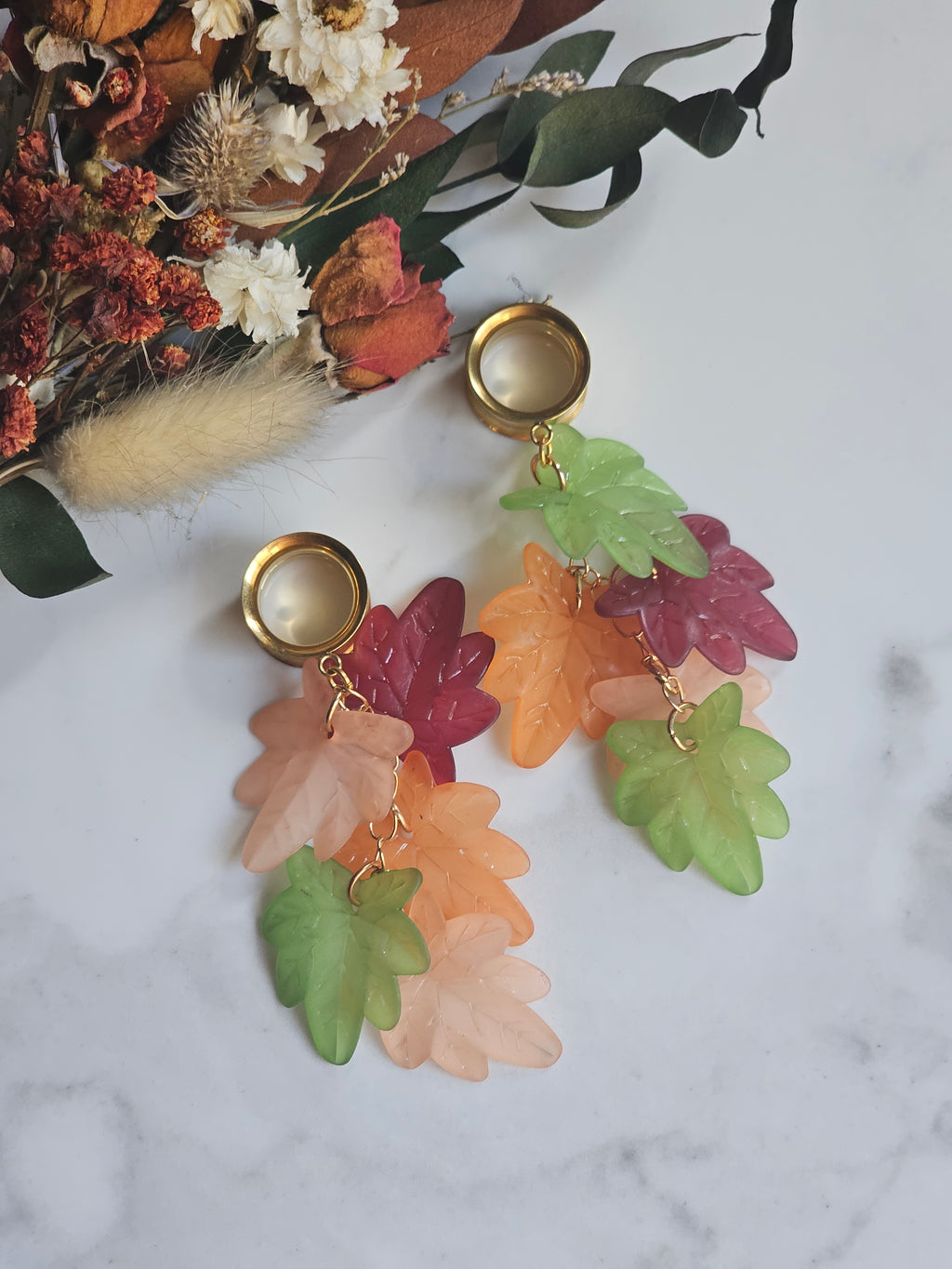 Fall leaf dangle gauges