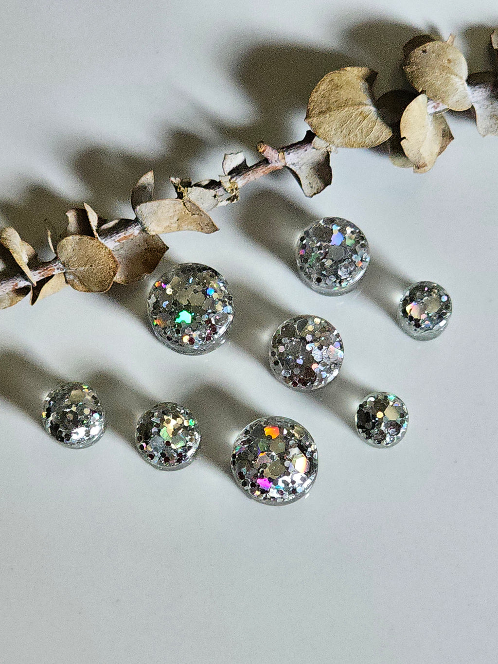 Silver Glitter Plugs Gauges