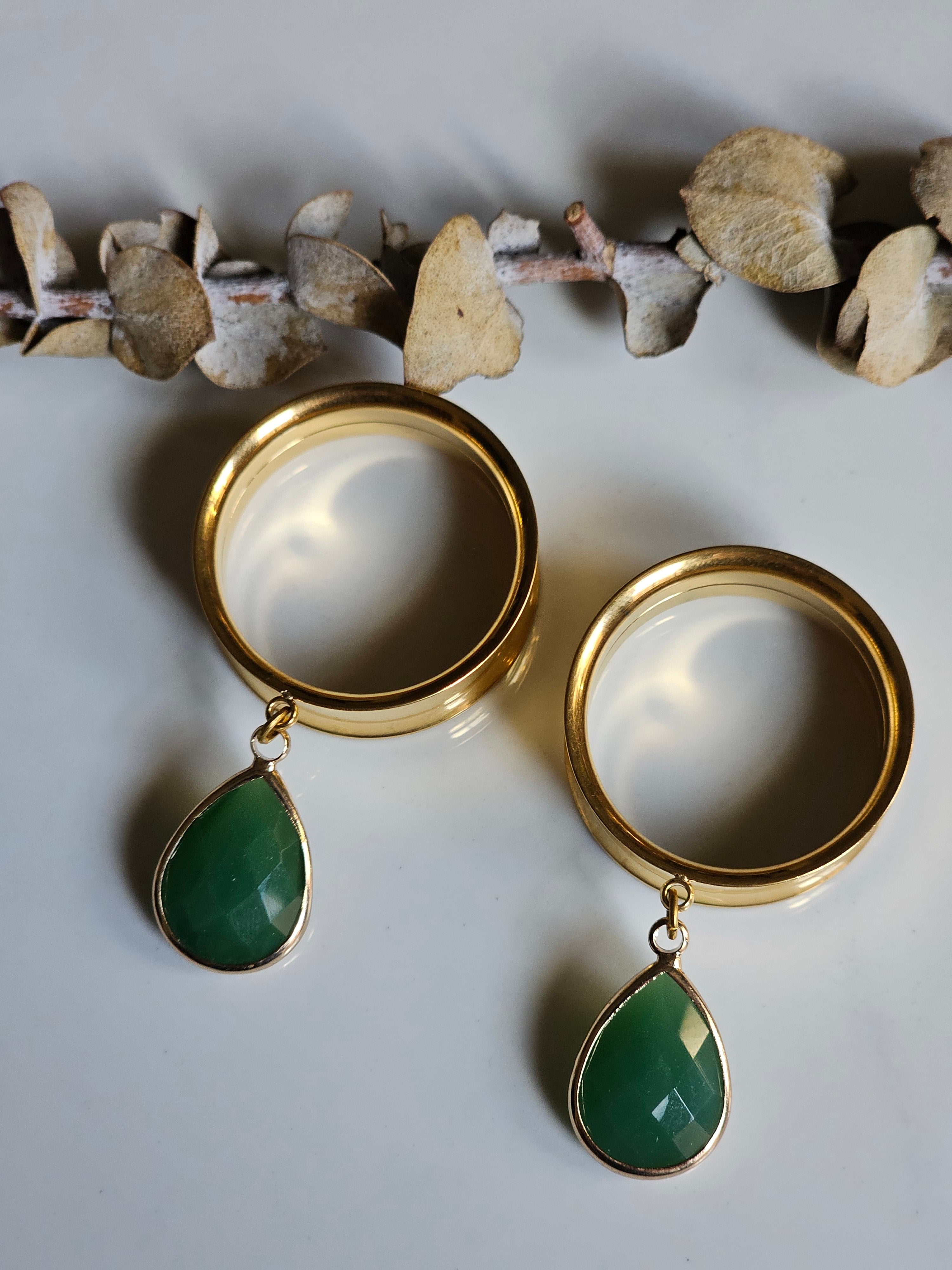 Jade Crystal Dangle Gauges
