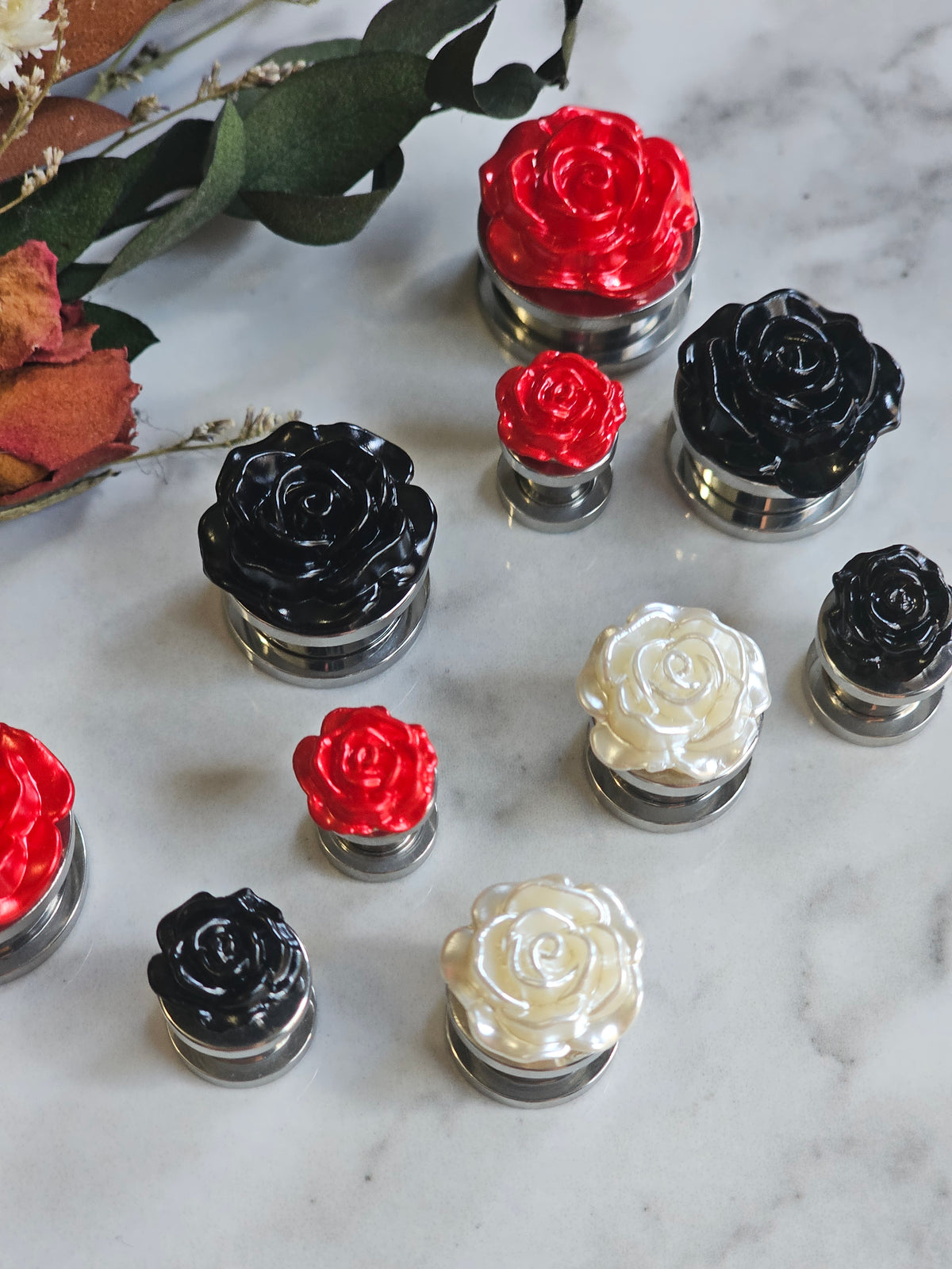 6MM-16MM Rose Plugs Tunnels