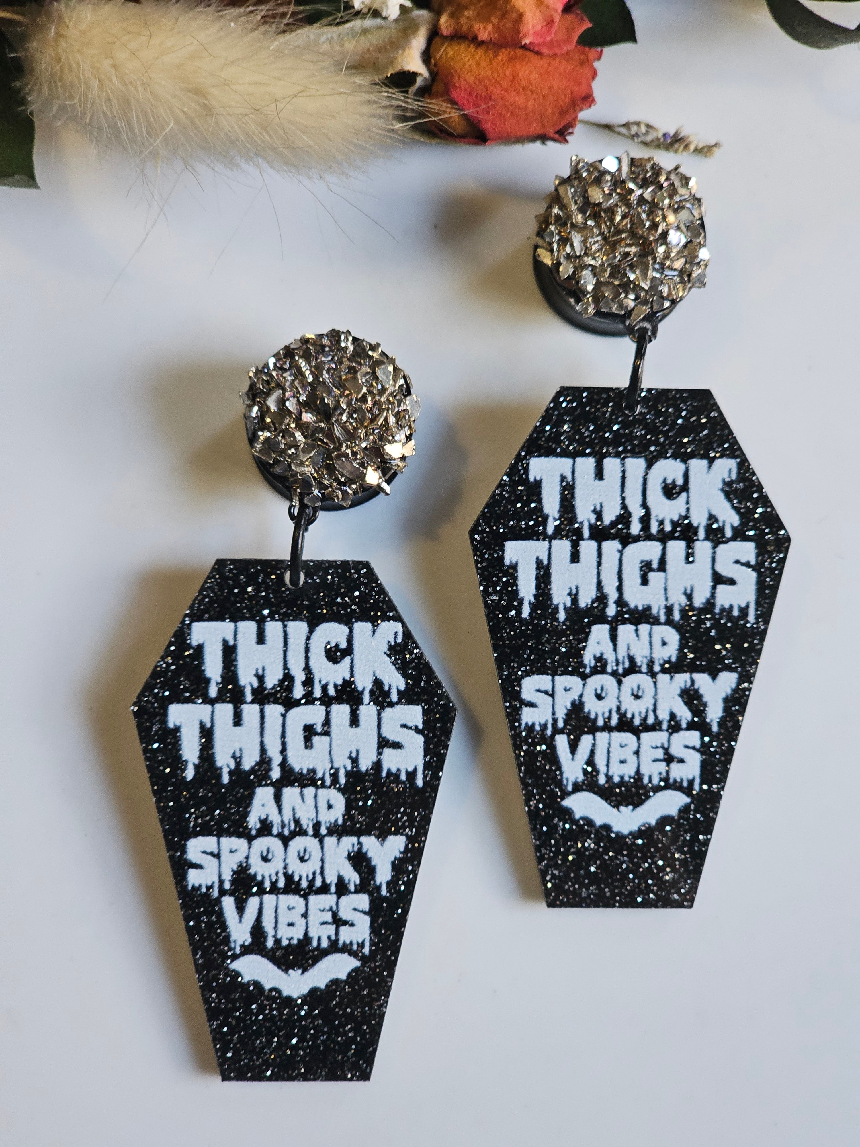 Coffin Halloween dangle gauges