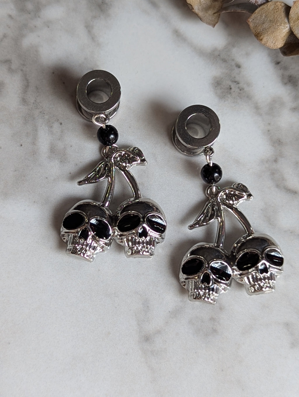 Goth cherry Dangle Gauges