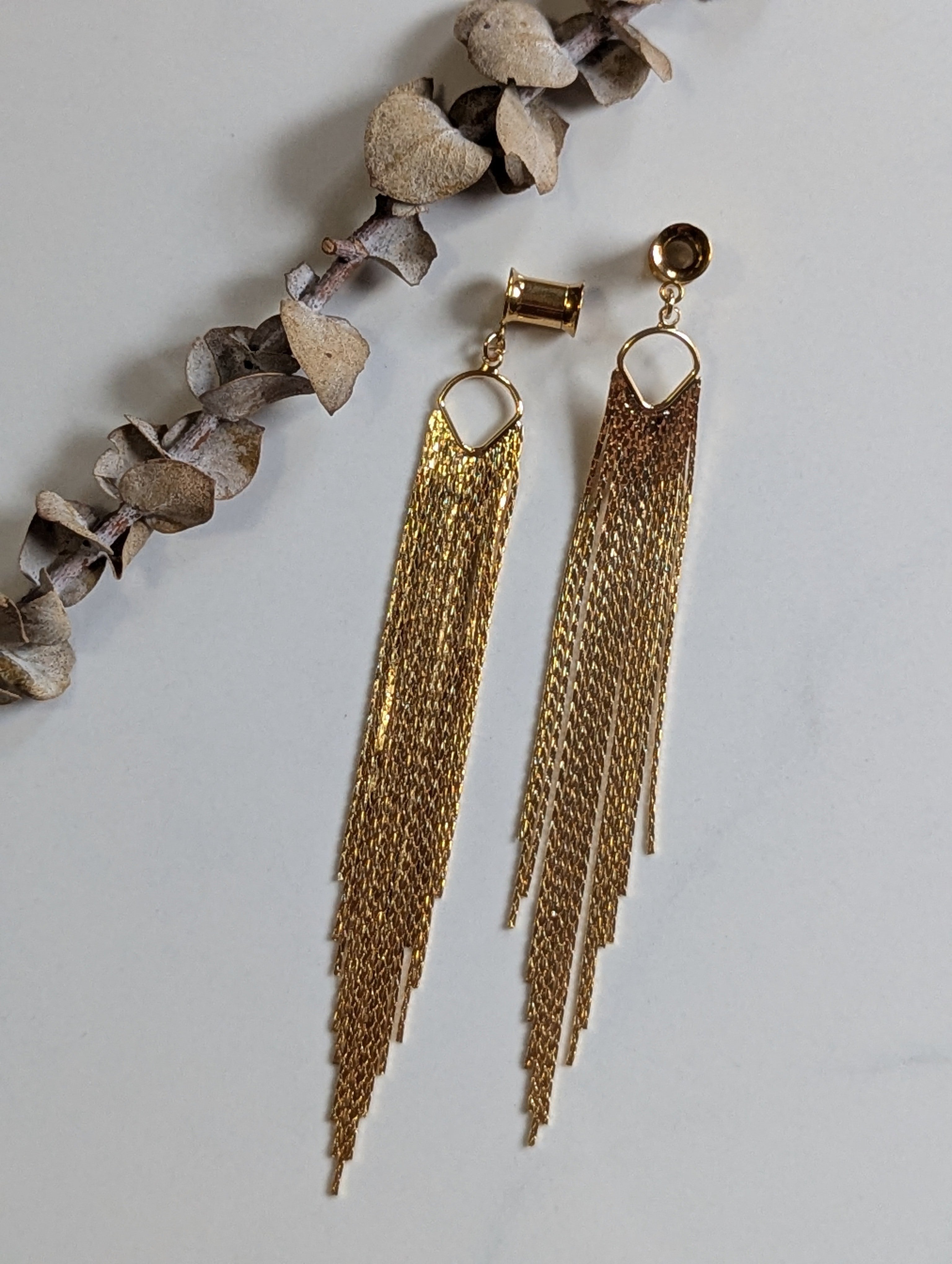 Golden Elegant Tassel dangle gauges