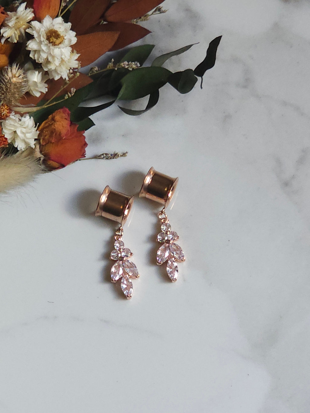 Rose gold Dangle gauges