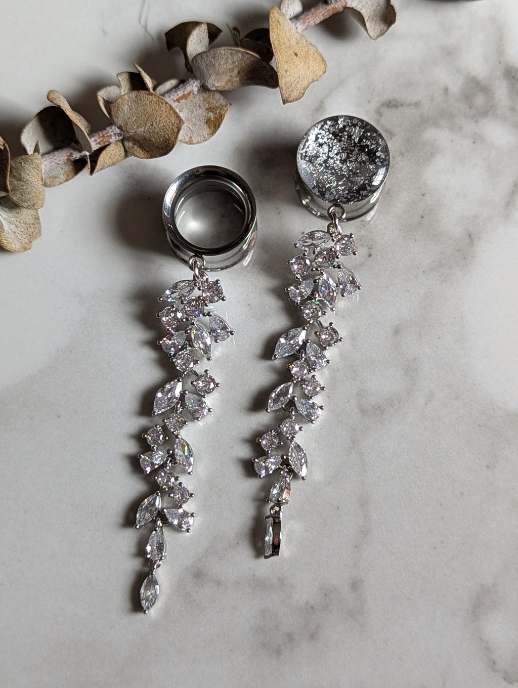 Beautiful Crystal Bridal Dangle Gauges