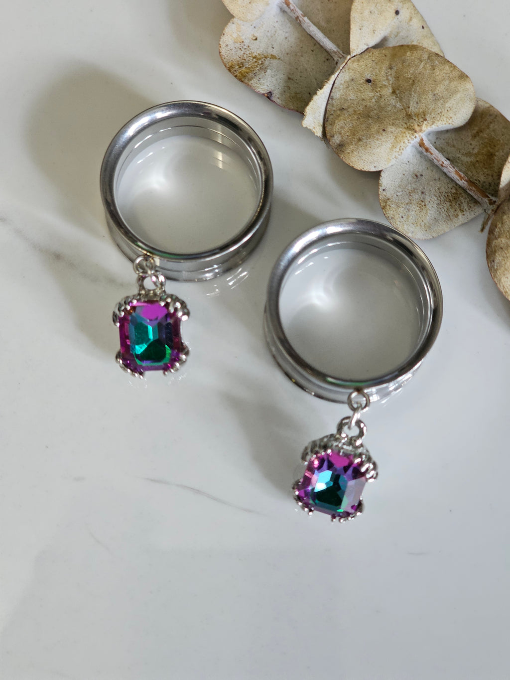 Alexandrite Inspired Crystal Dangle Gauges
