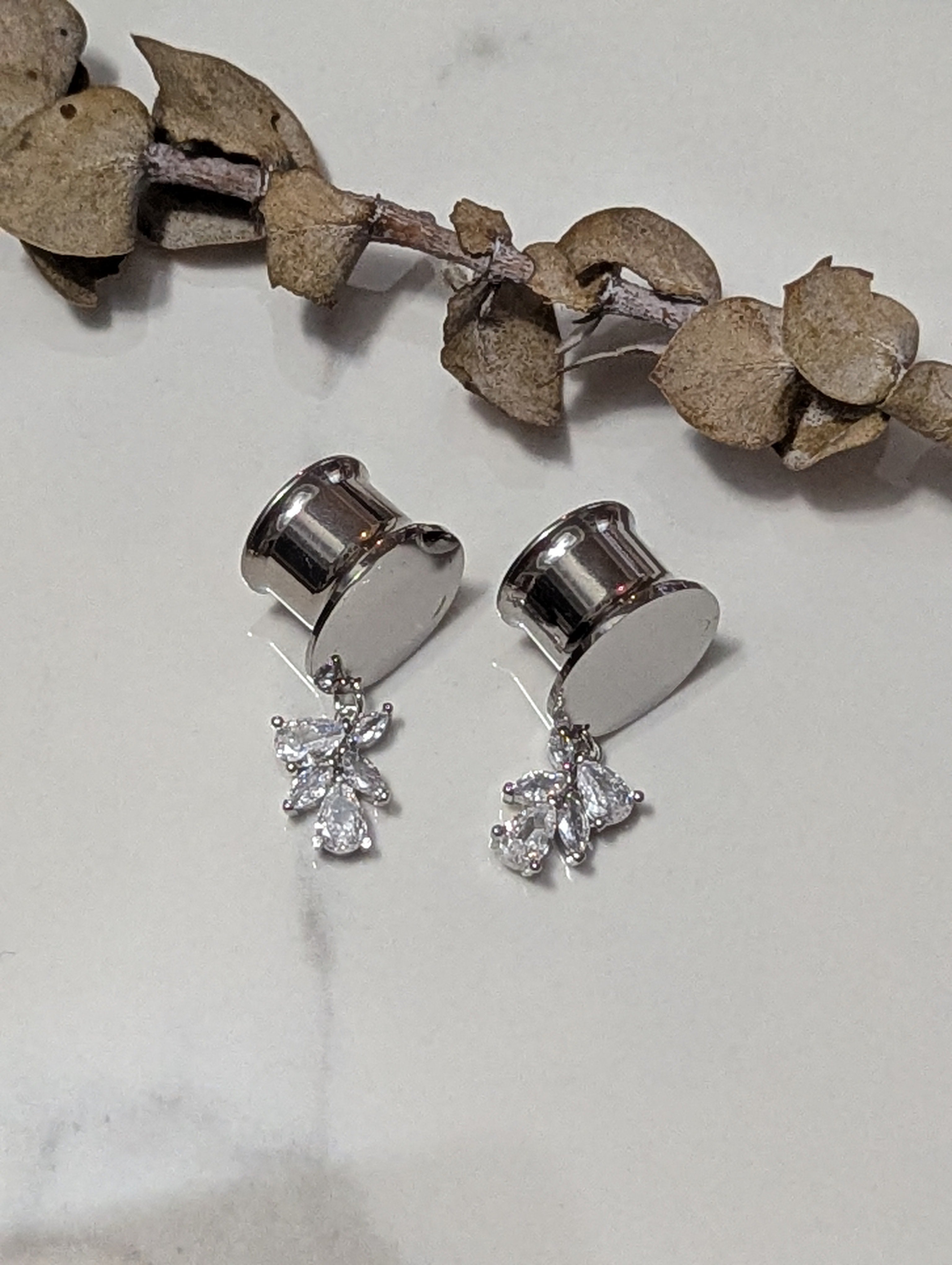 Dainty Crystal Dangle Gauges