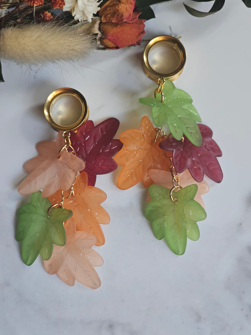 Fall leaf dangle gauges