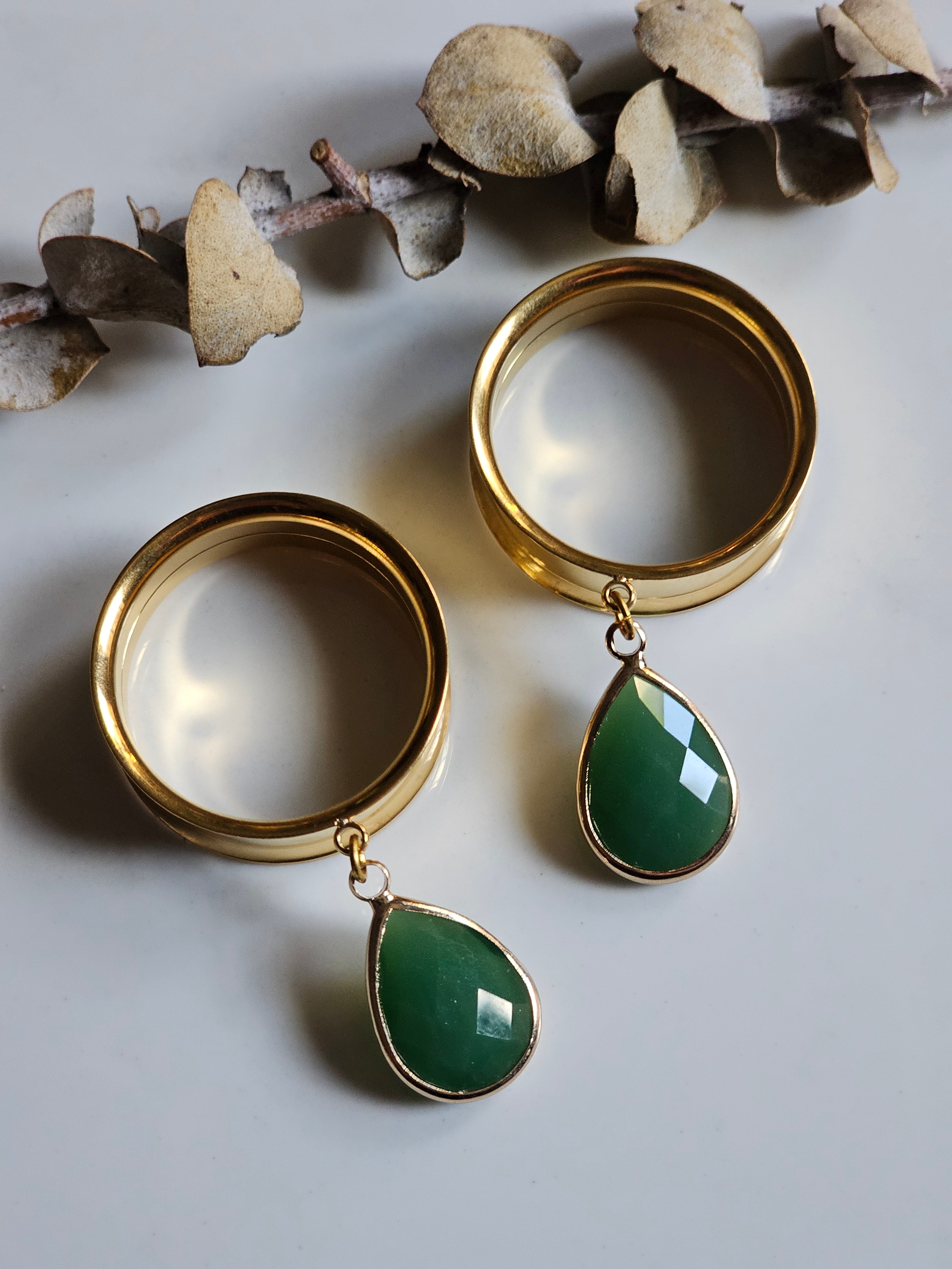 Jade Crystal Dangle Gauges