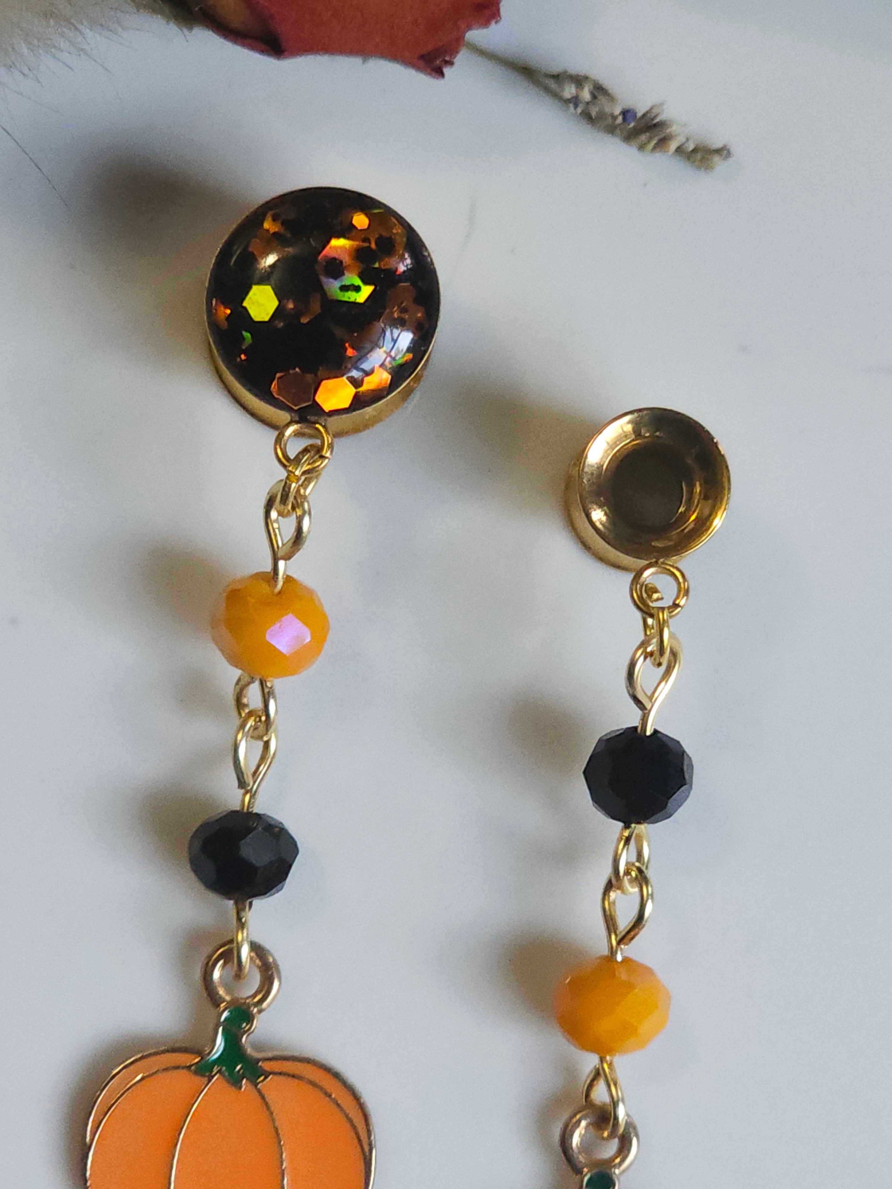 Pumpkin Halloween dangle gauges