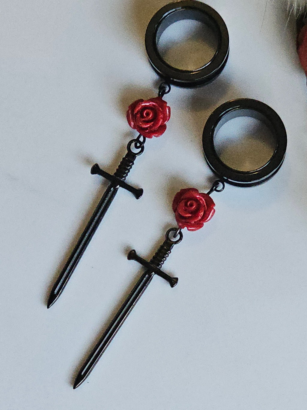 Rose Black sword dangle gauges