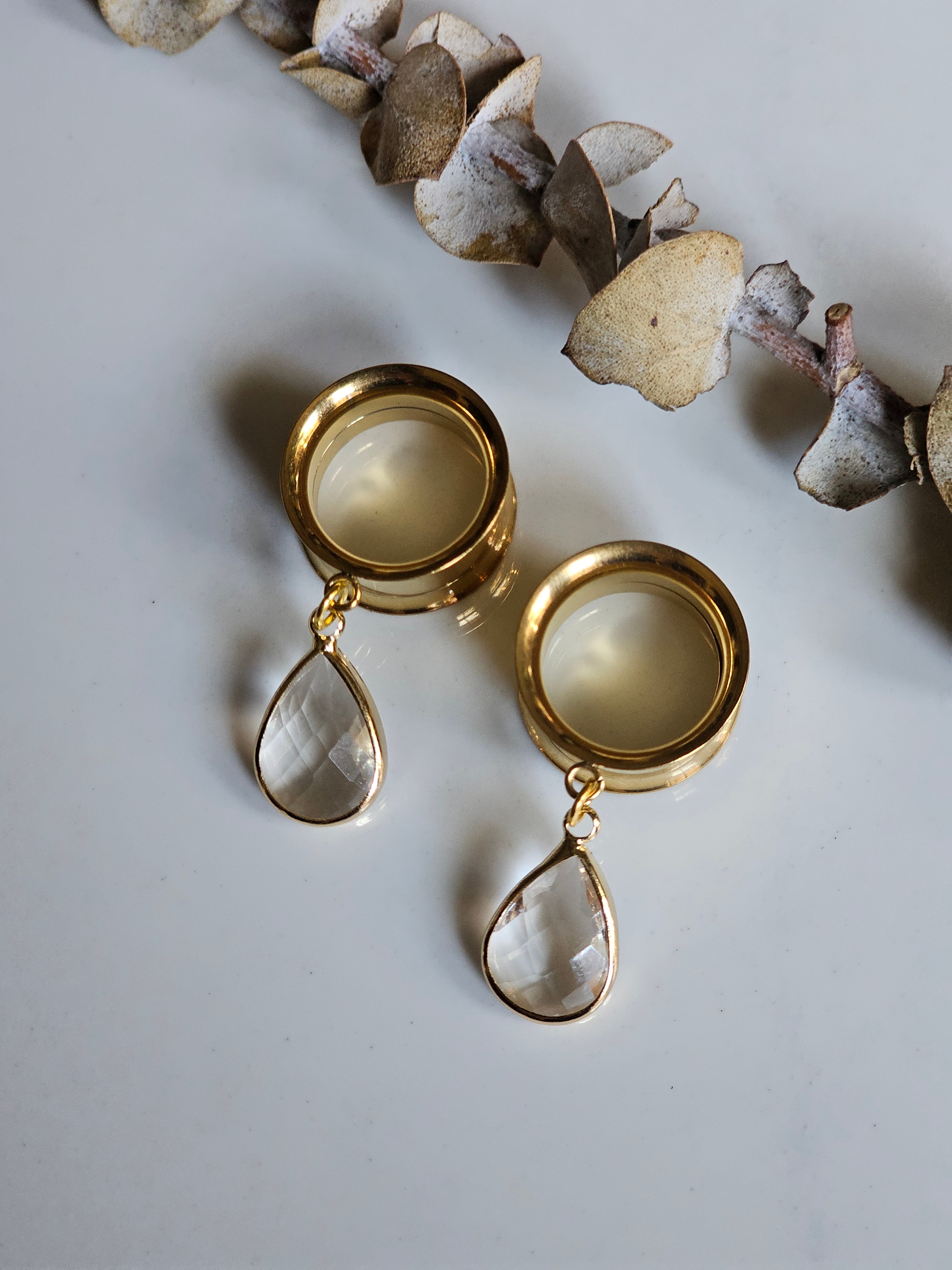 Clear Glass dangle gauges