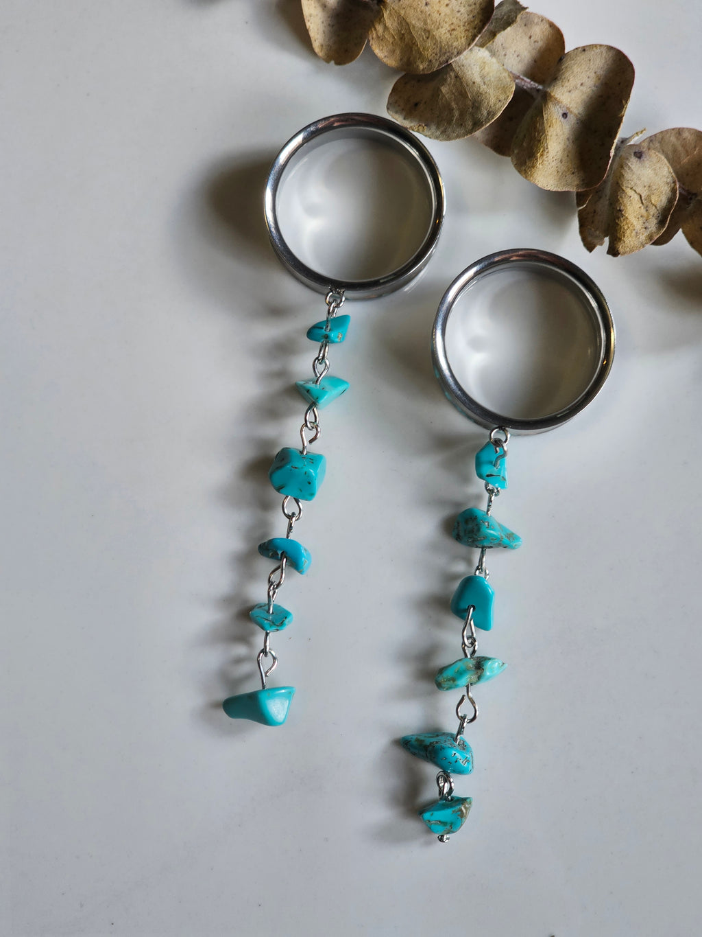 Turquoise dangle gauges