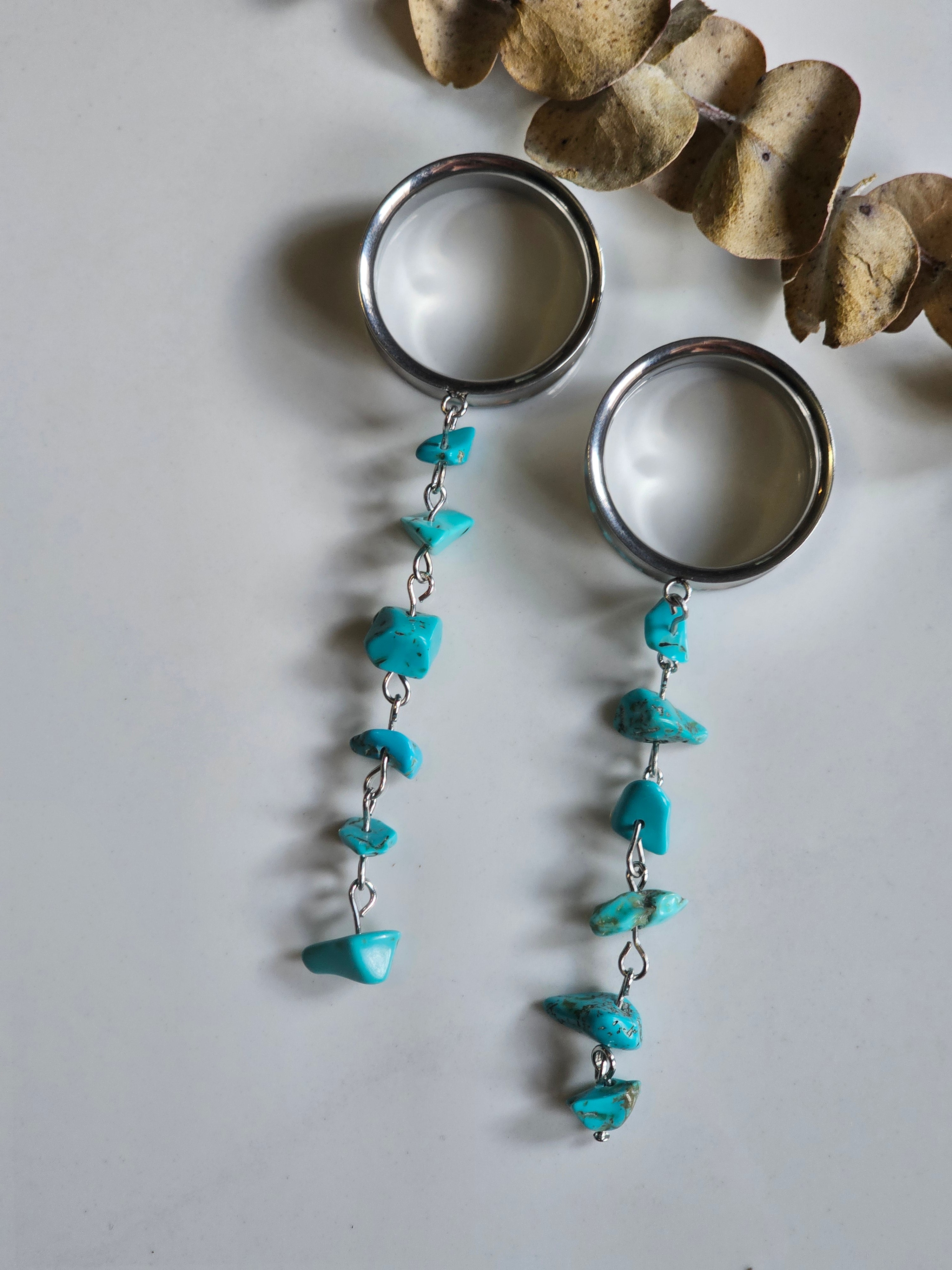 Turquoise dangle gauges
