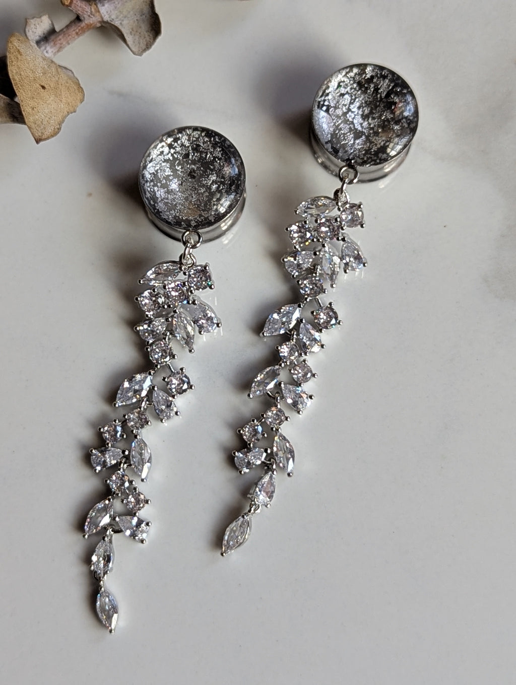 Beautiful Crystal Bridal Dangle Gauges