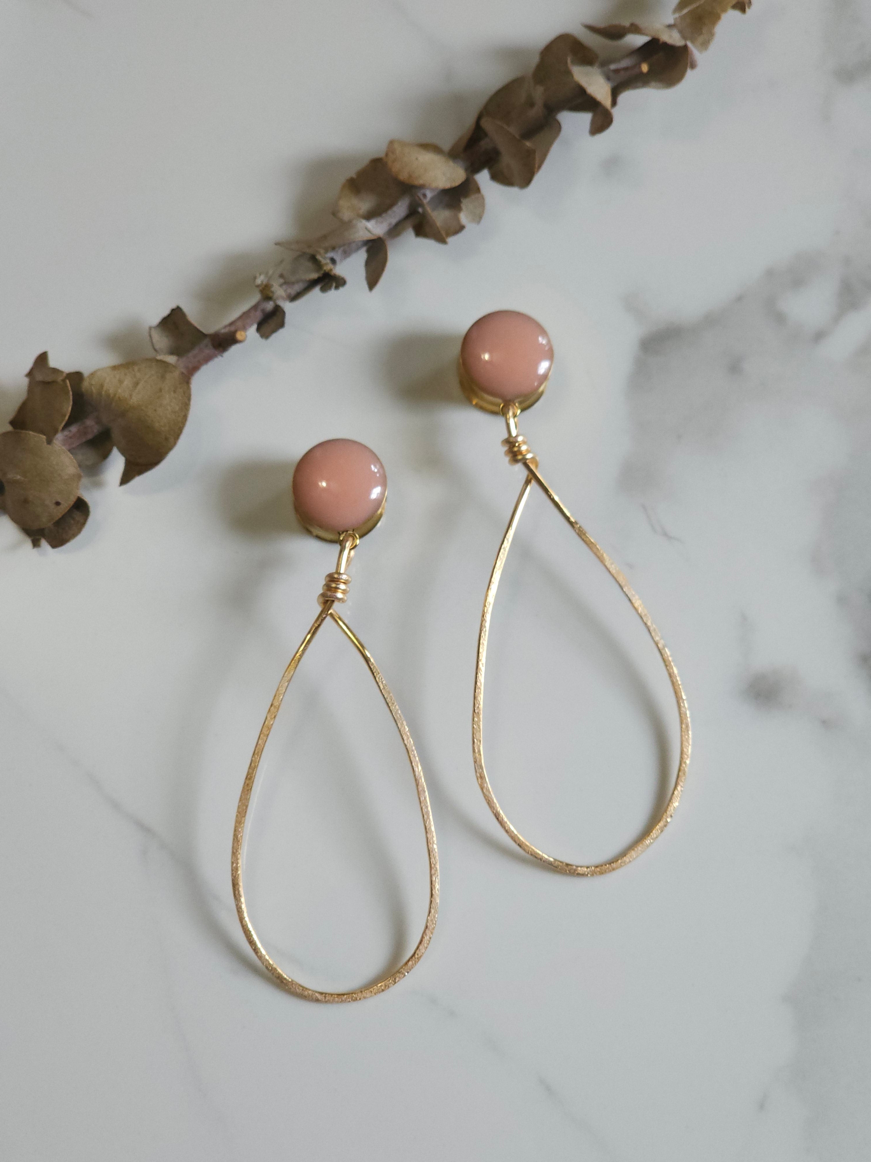 Teardrop hoop dangle gauges
