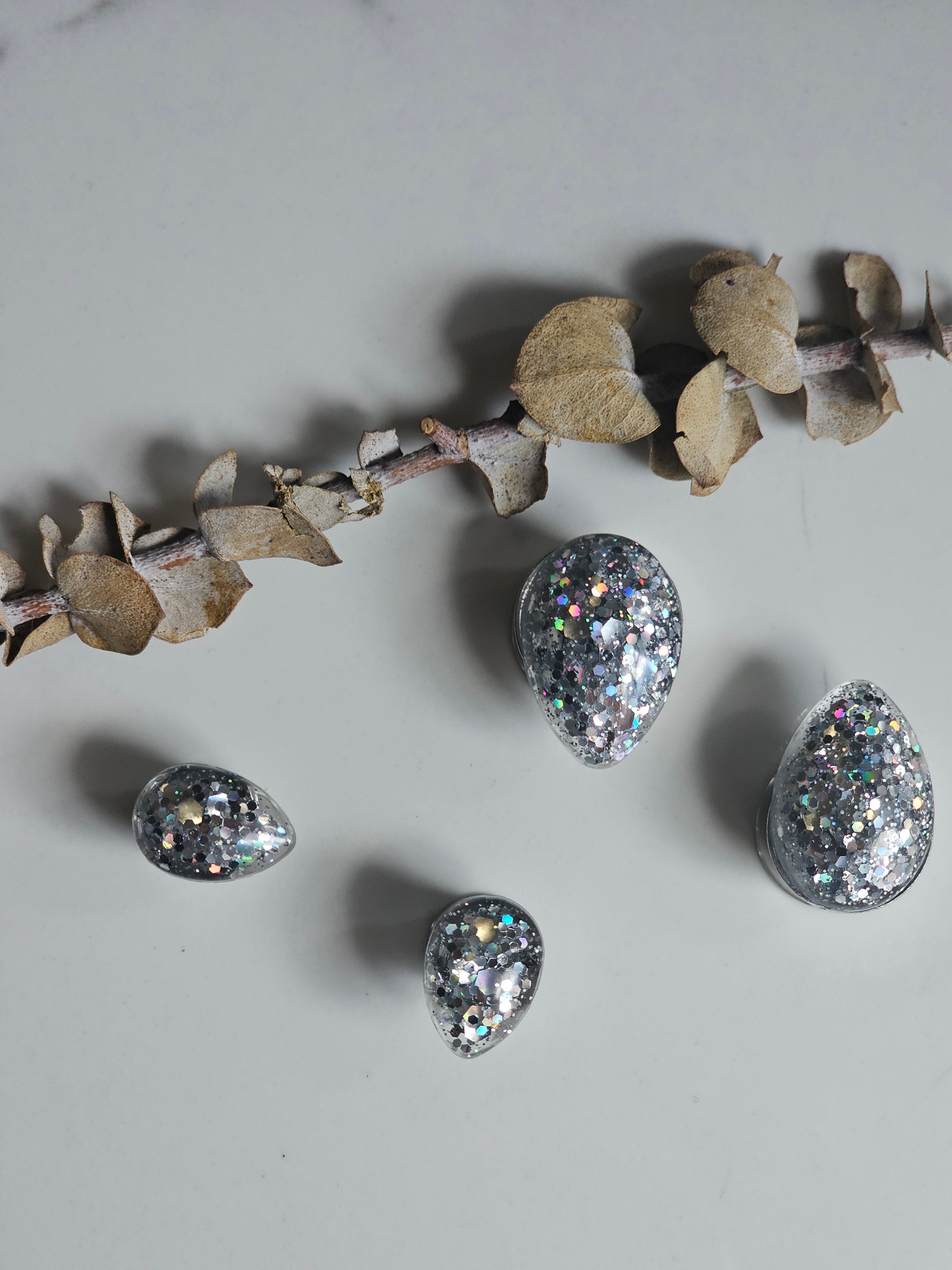 6MM-16MM Teardrop Glitter Plugs Gauges