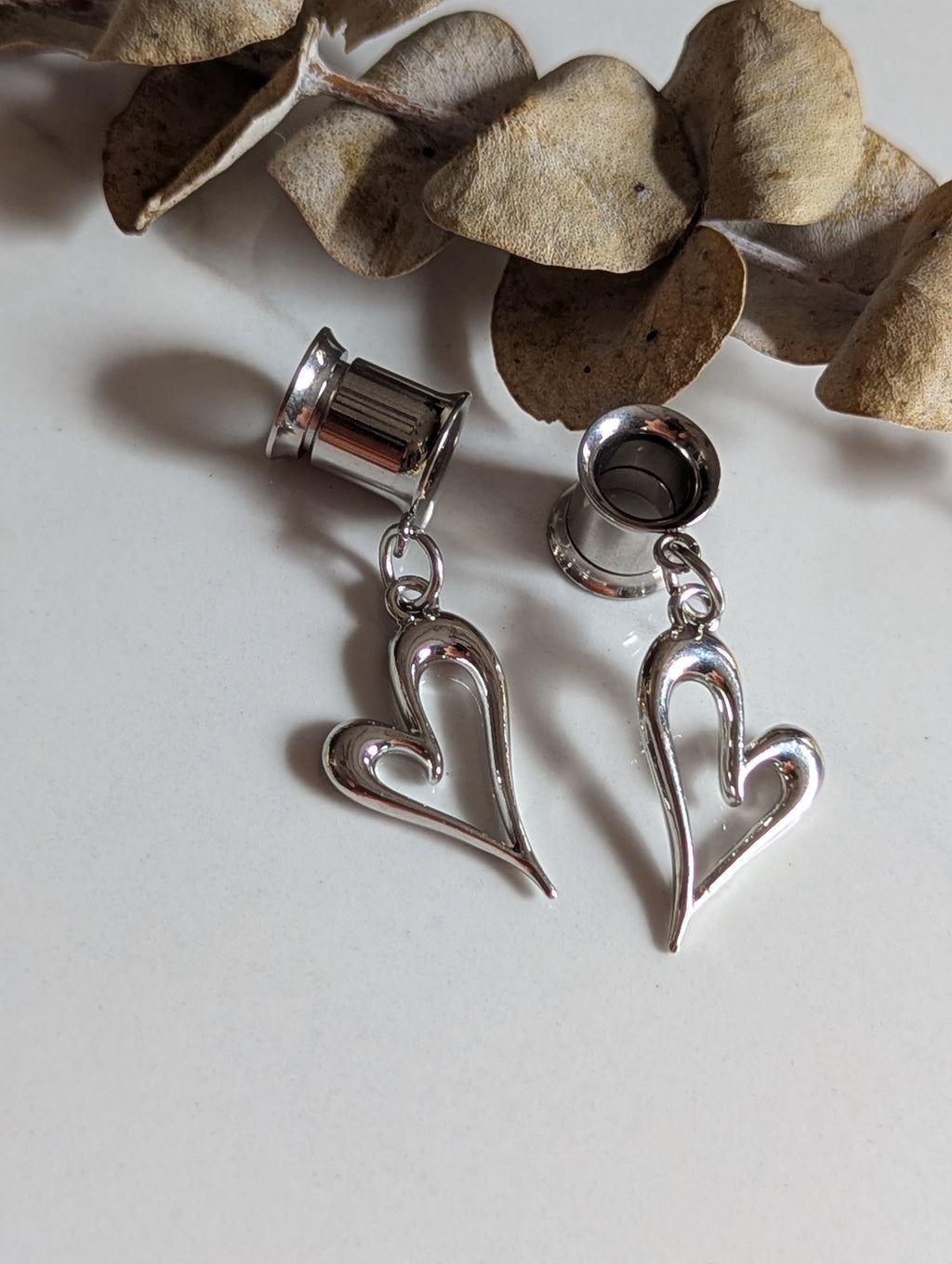 Minimalist heart Dangle Gauges