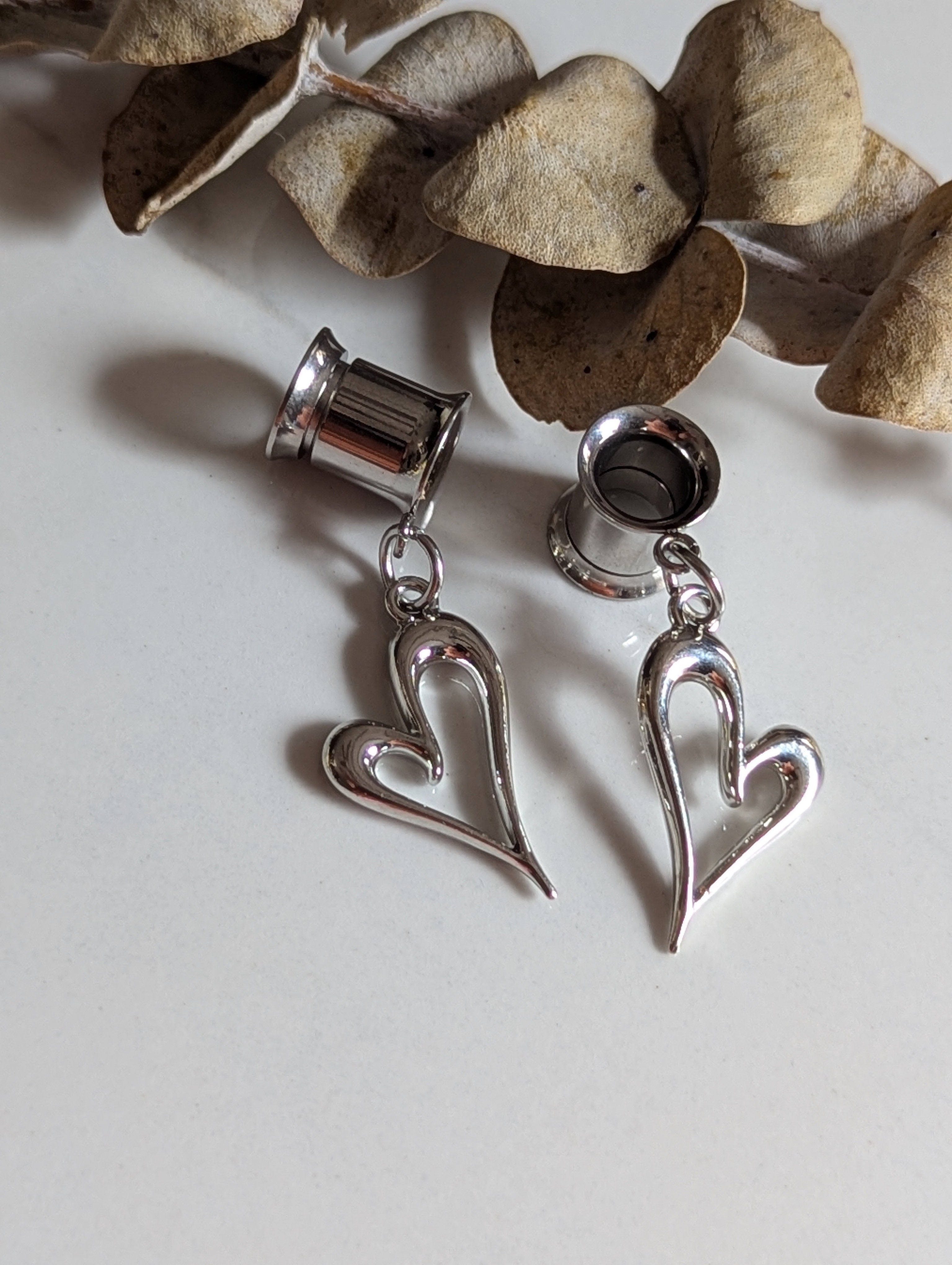 Minimalist heart Dangle Gauges