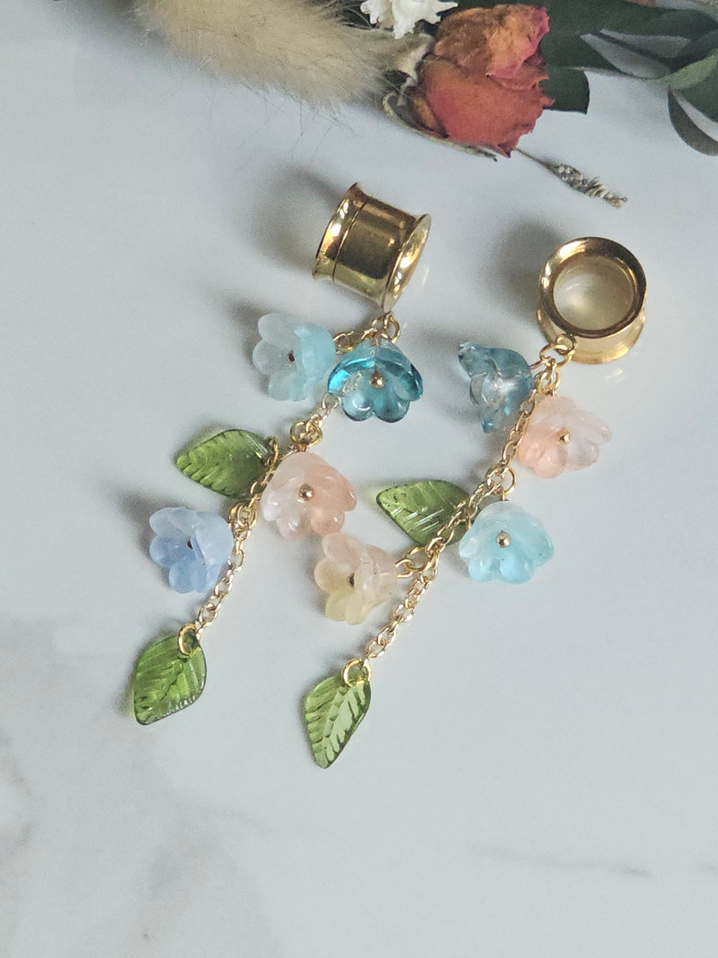 Multi Floral Dangle Gauges