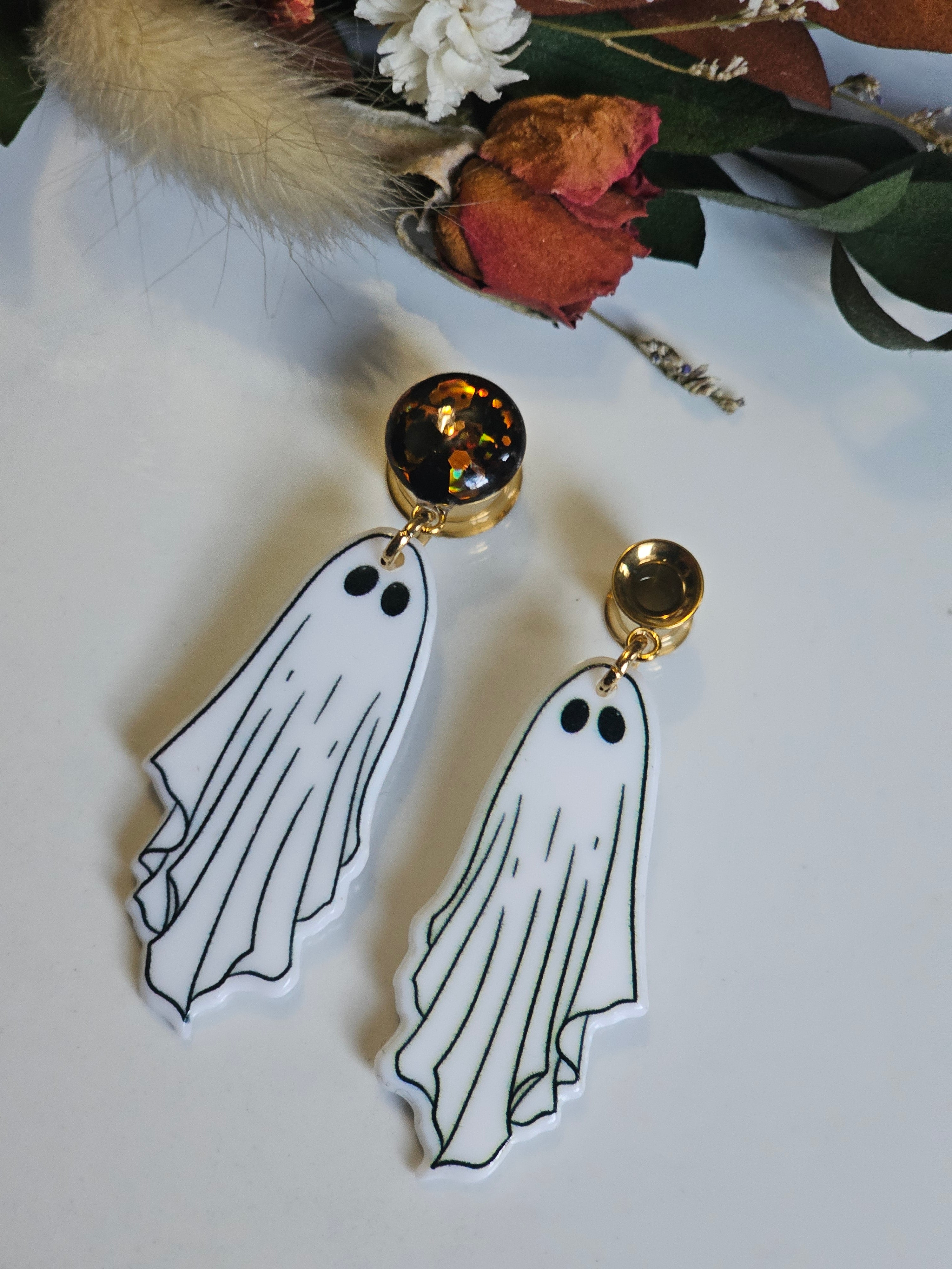 Ghost Halloween dangle gauges