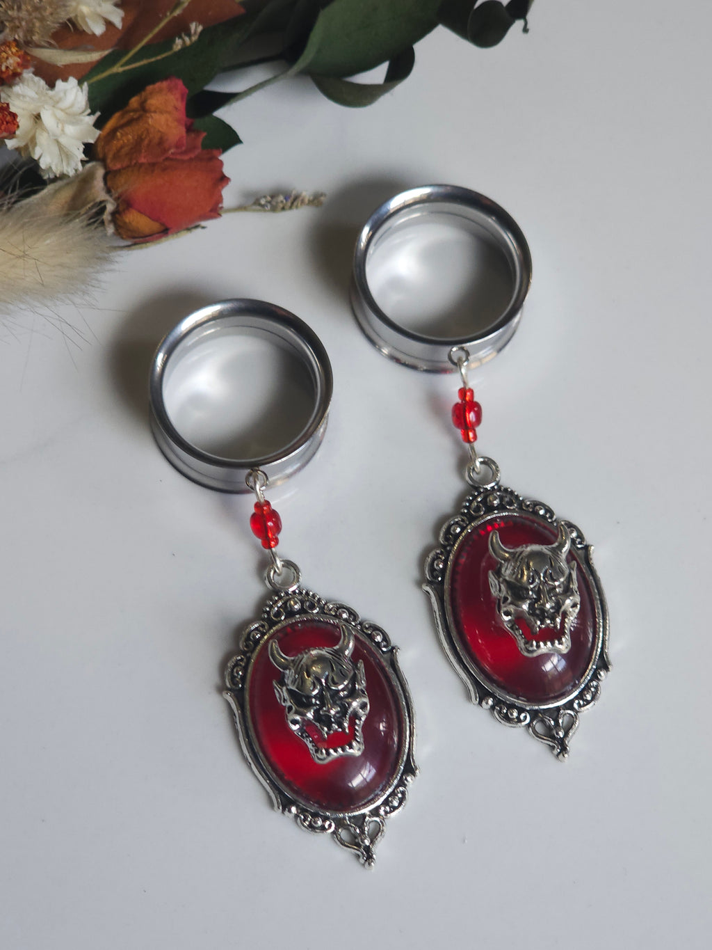 Oni Mask Cameo dangle gauges