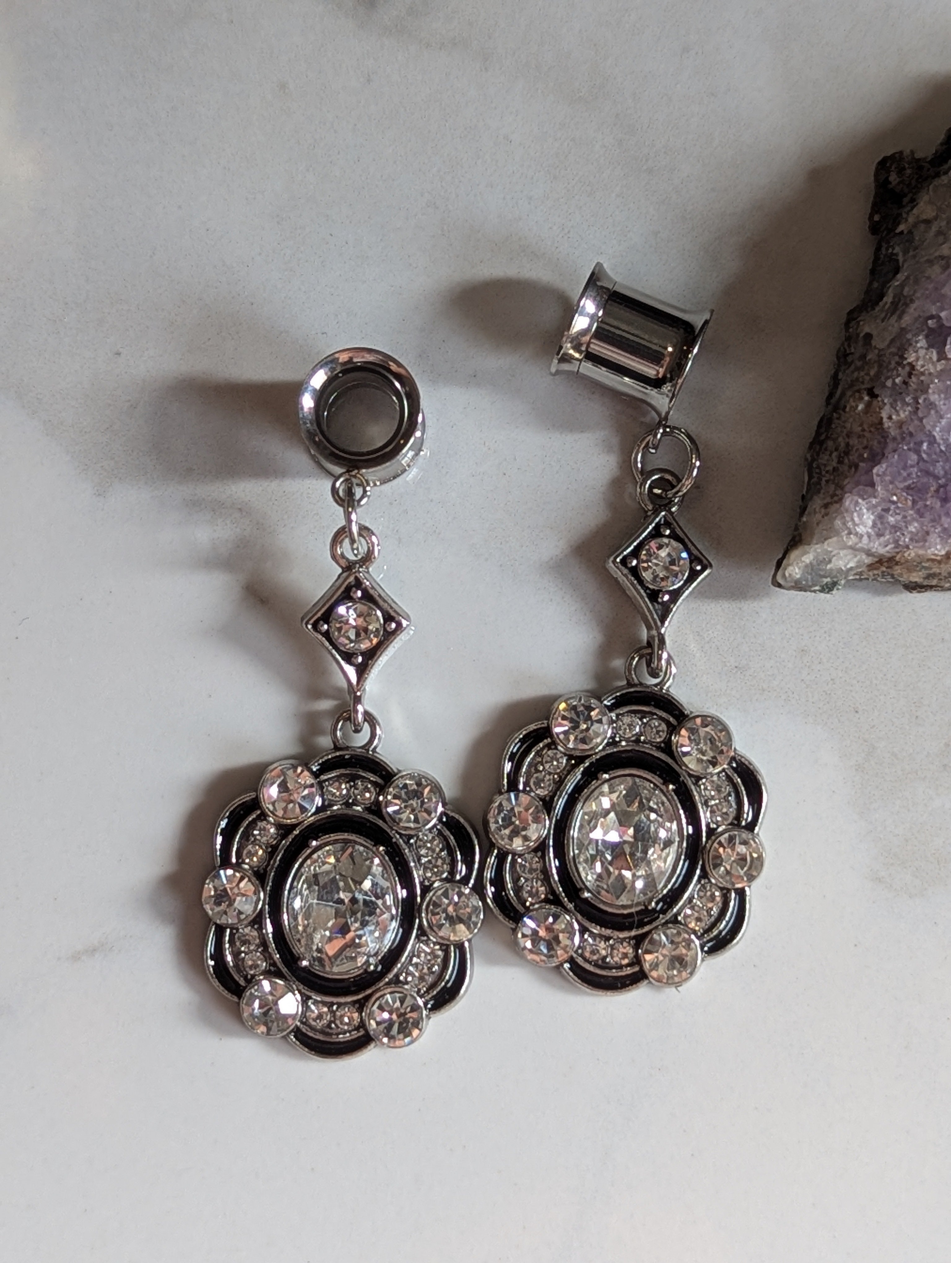 Exquisite Crystal dangle gauges