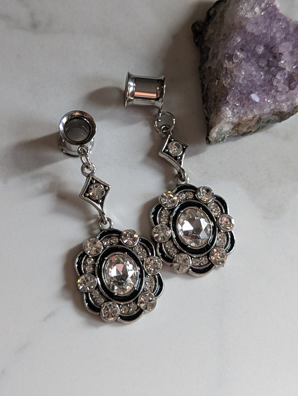 Exquisite Crystal dangle gauges