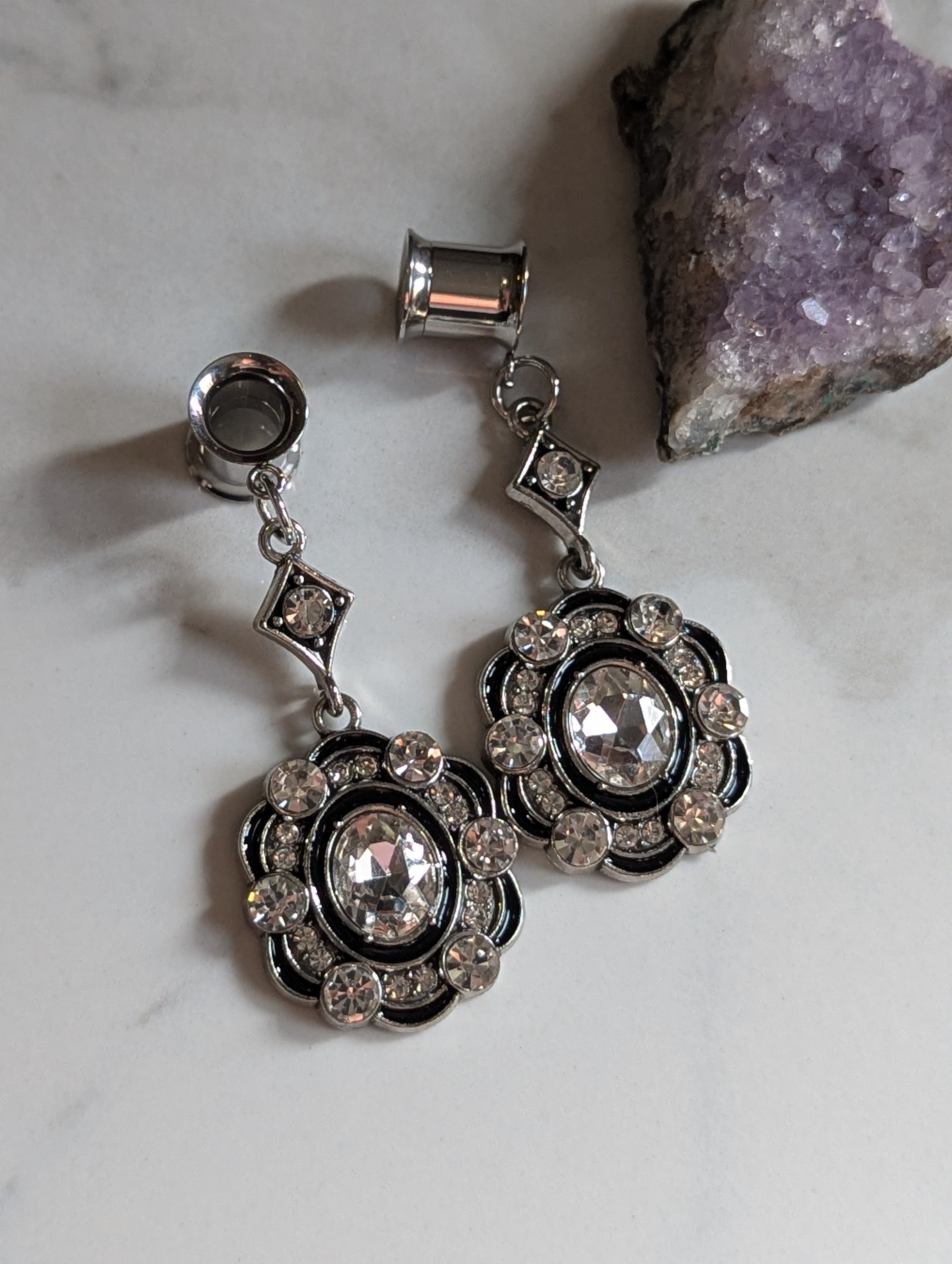 Exquisite Crystal dangle gauges