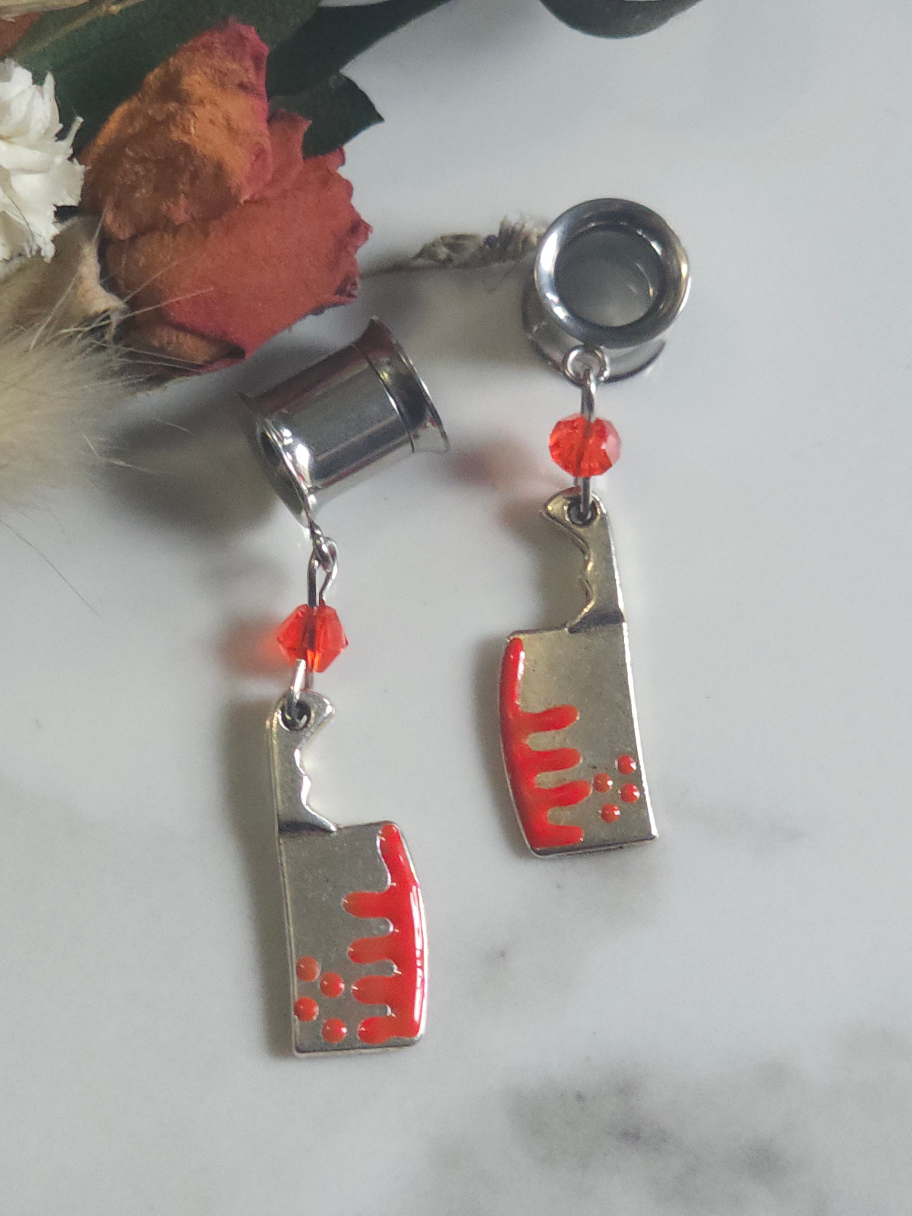 Bloody Cleaver knife dangle gauges