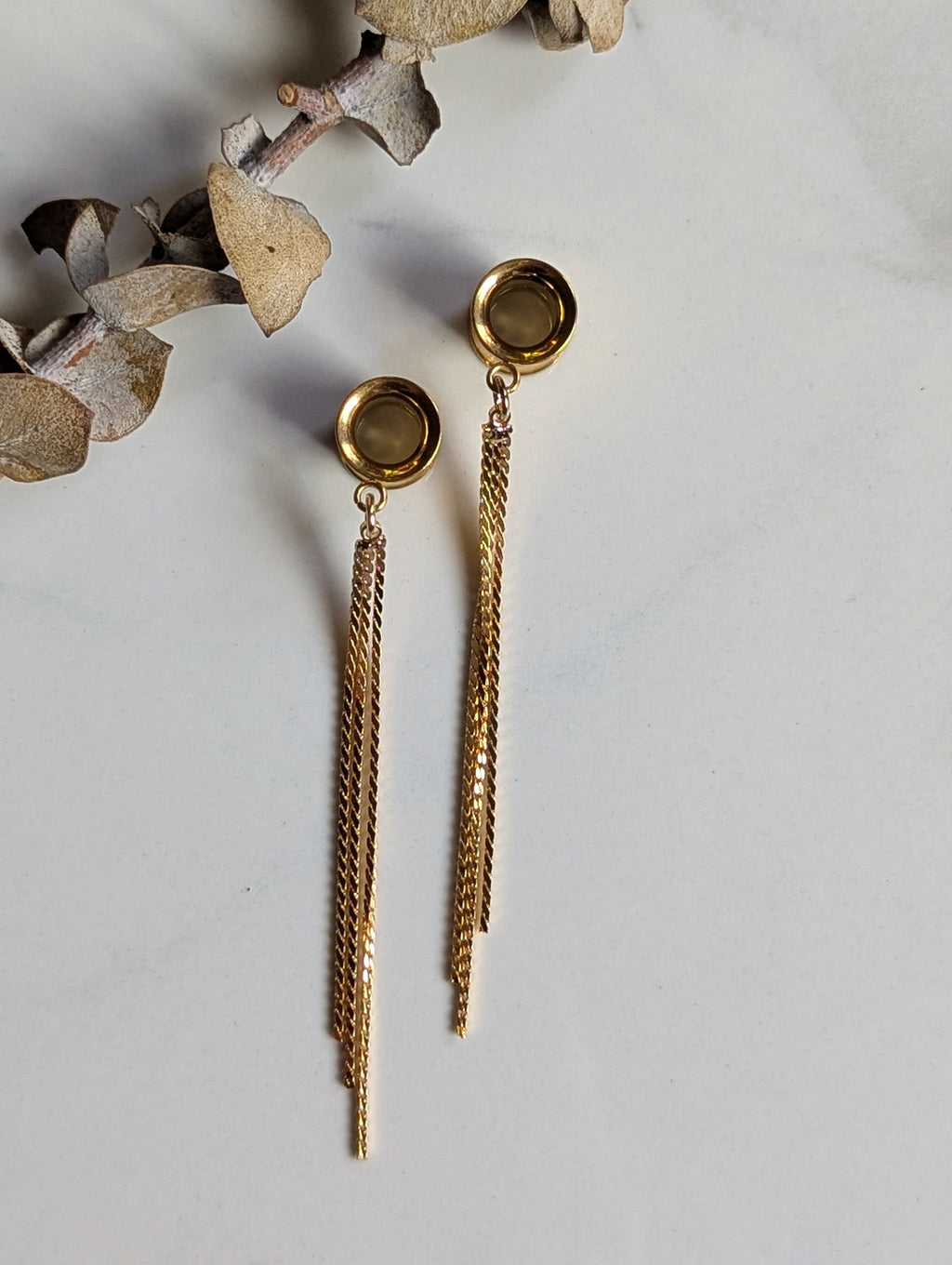 Short Gold Tassel dangle gauges