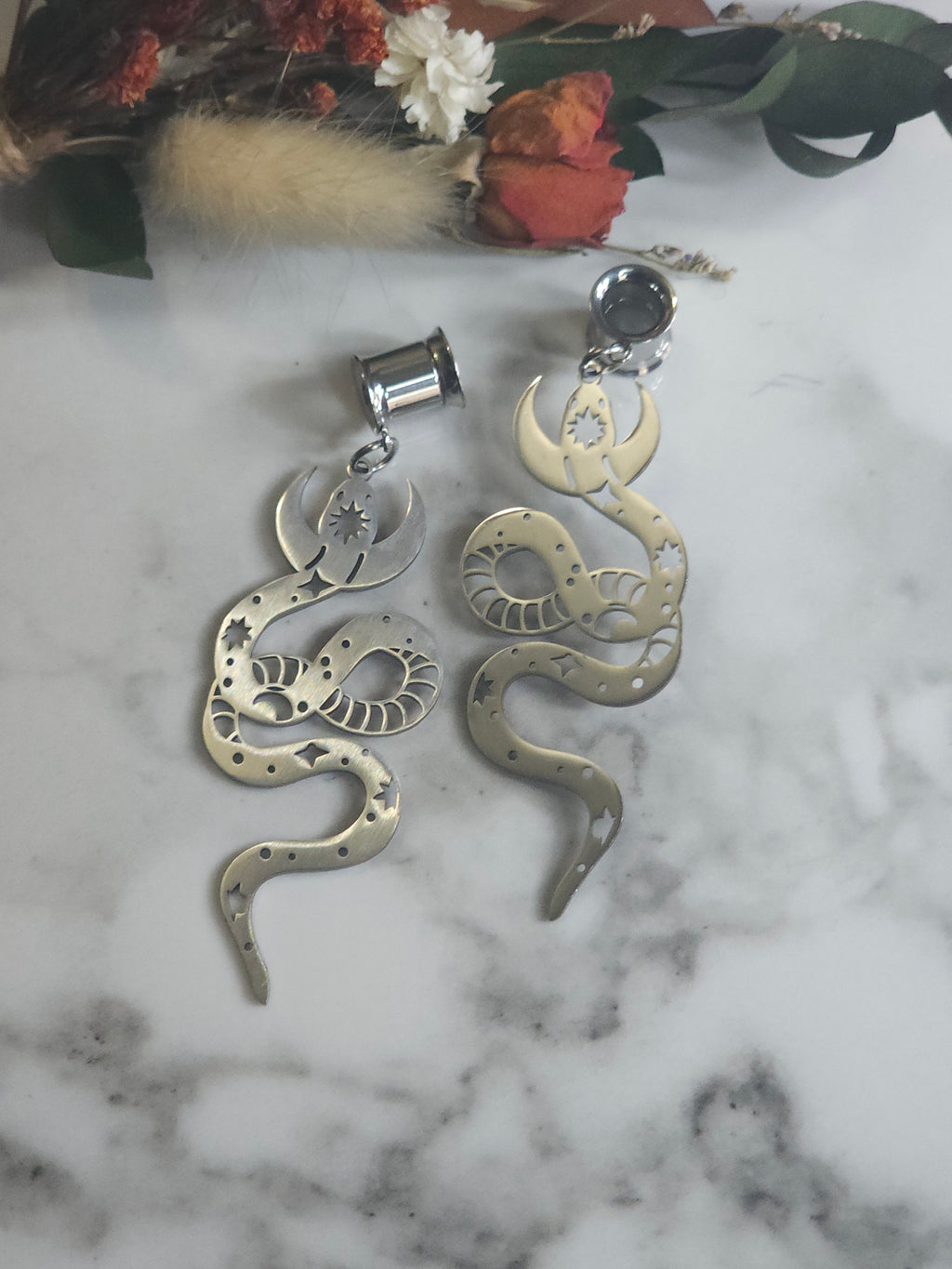 Celestial Snake dangle gauges or Saddles
