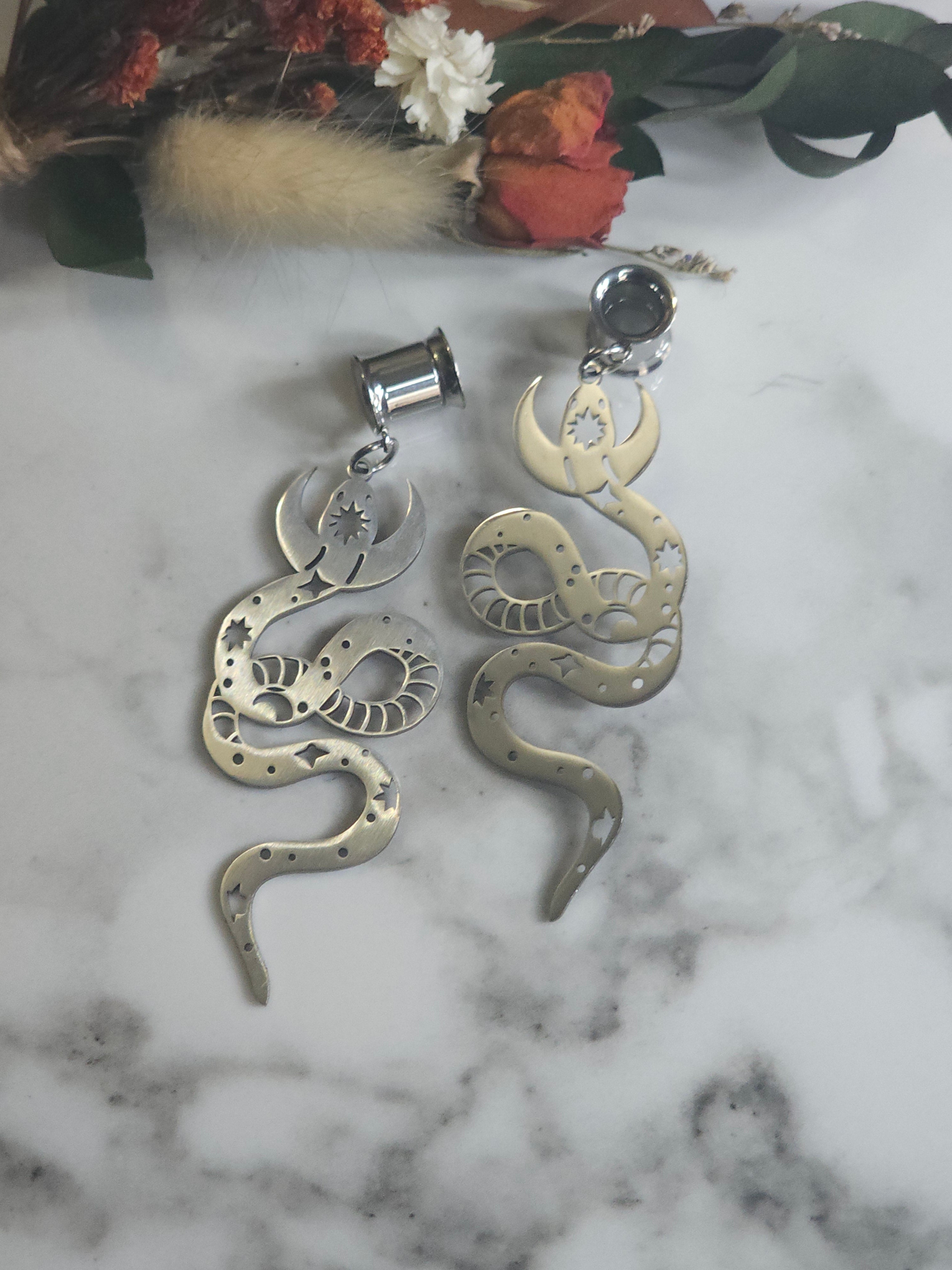 Celestial Snake dangle gauges or Saddles