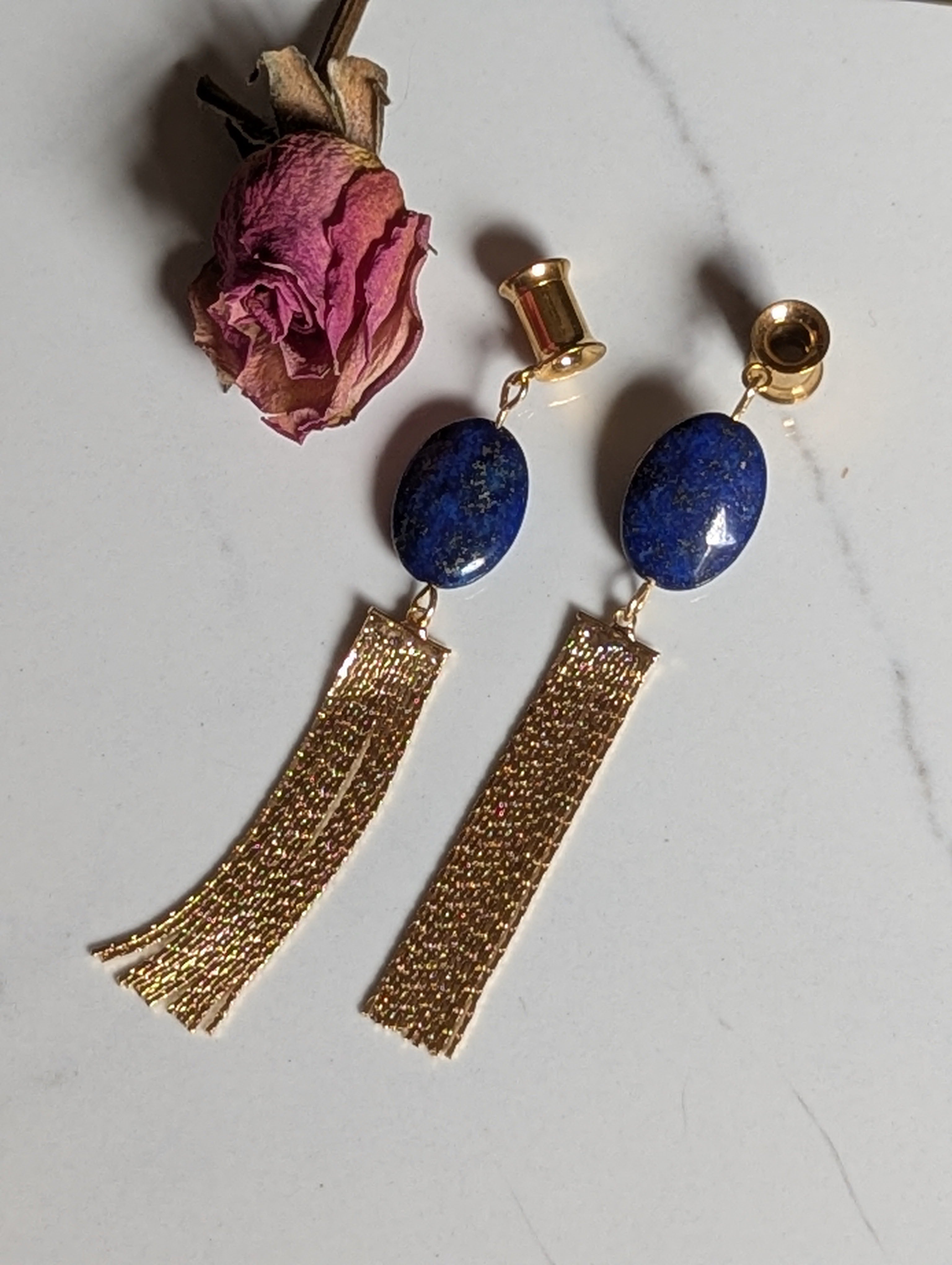 Lapis Lazuli dangle gauges