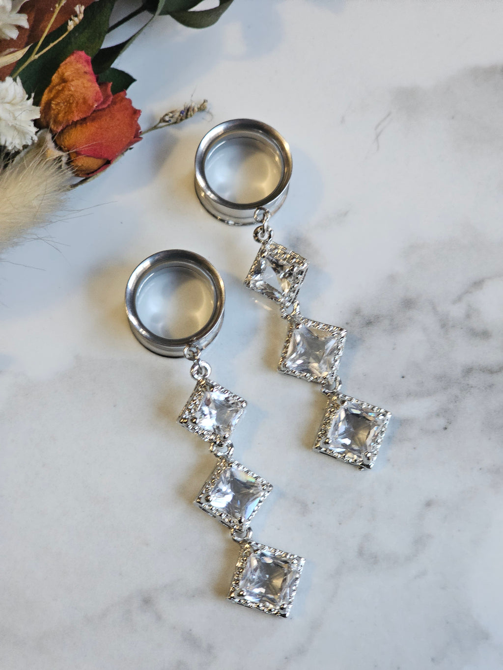 Fashion Crystal dangle Gauges