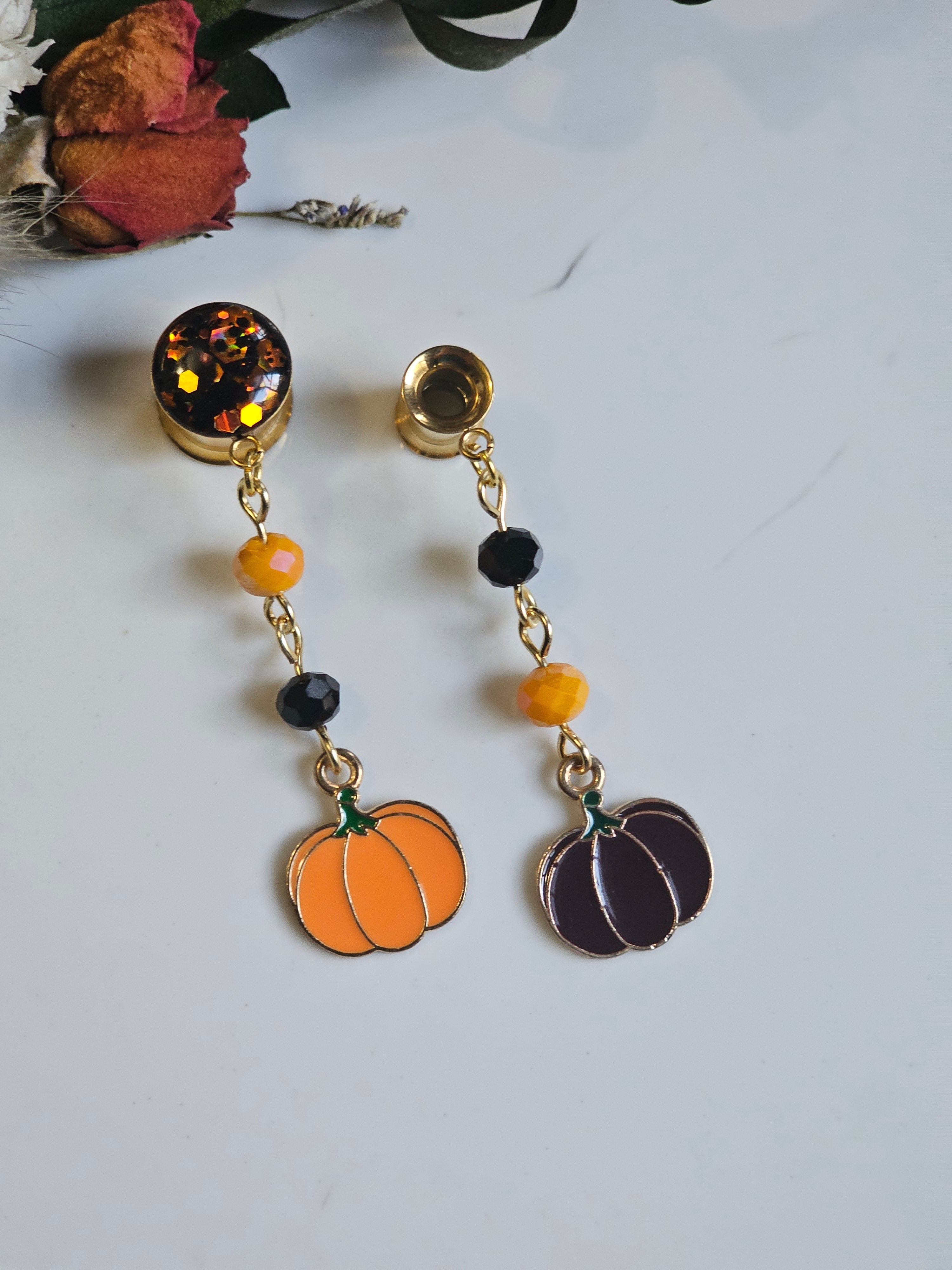 Pumpkin Halloween dangle gauges