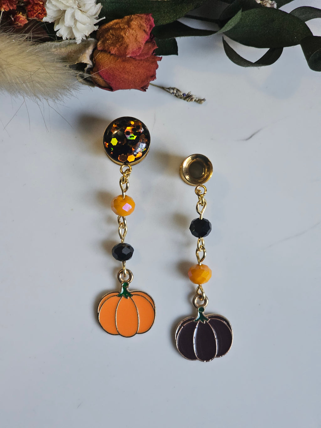 Pumpkin Halloween dangle gauges
