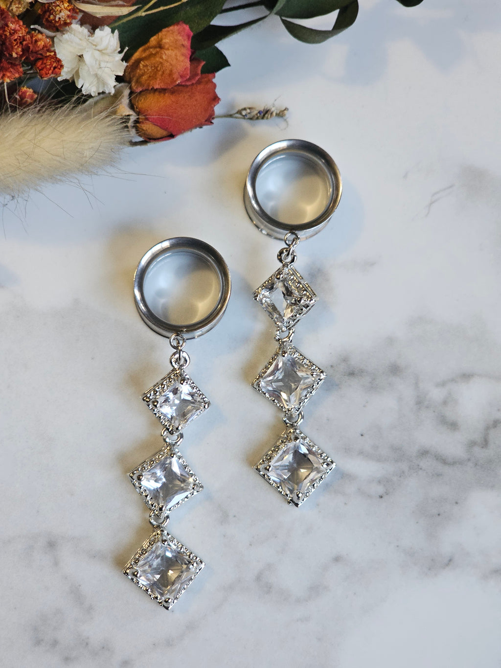 Fashion Crystal dangle Gauges