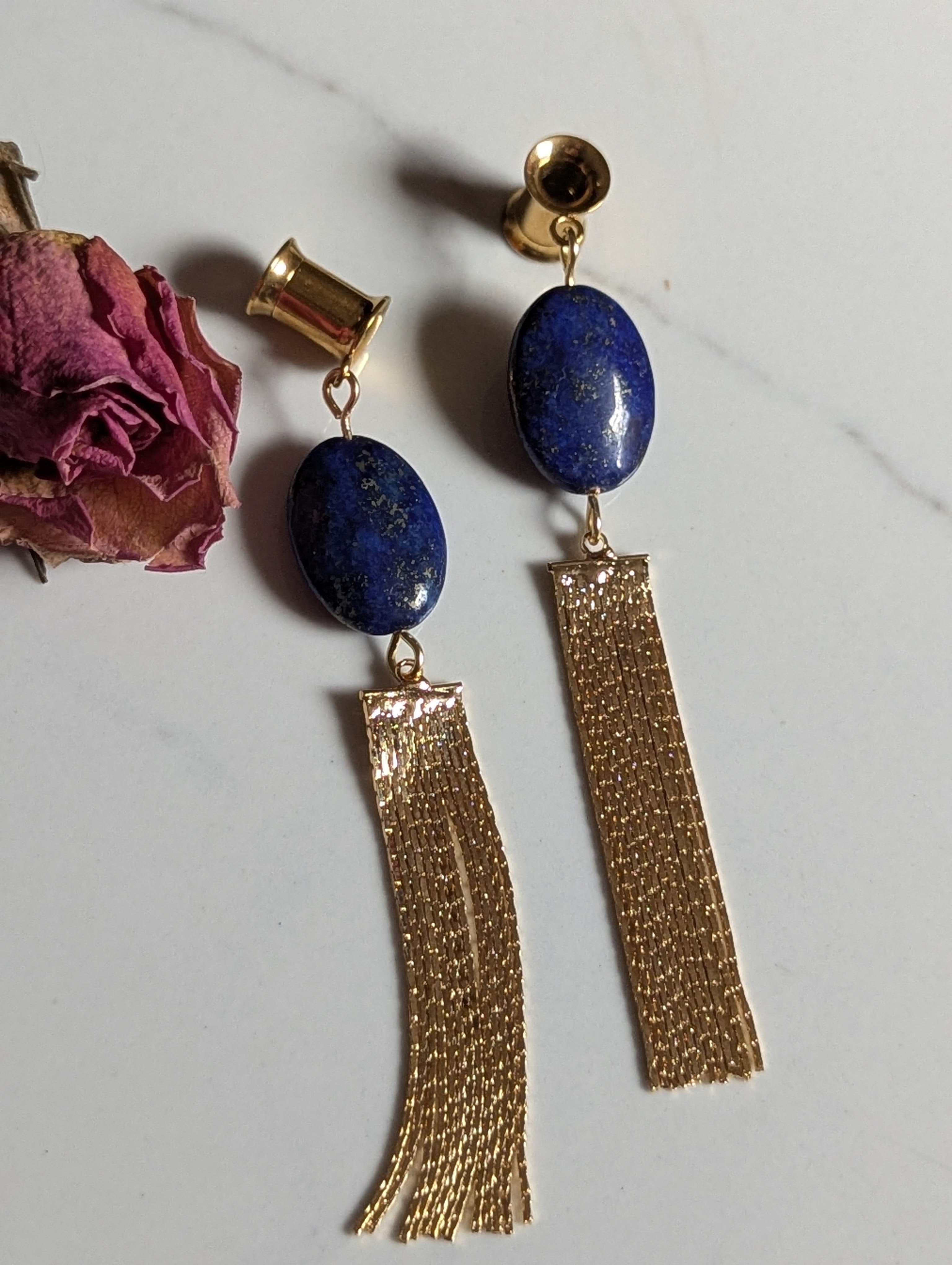 Lapis Lazuli dangle gauges