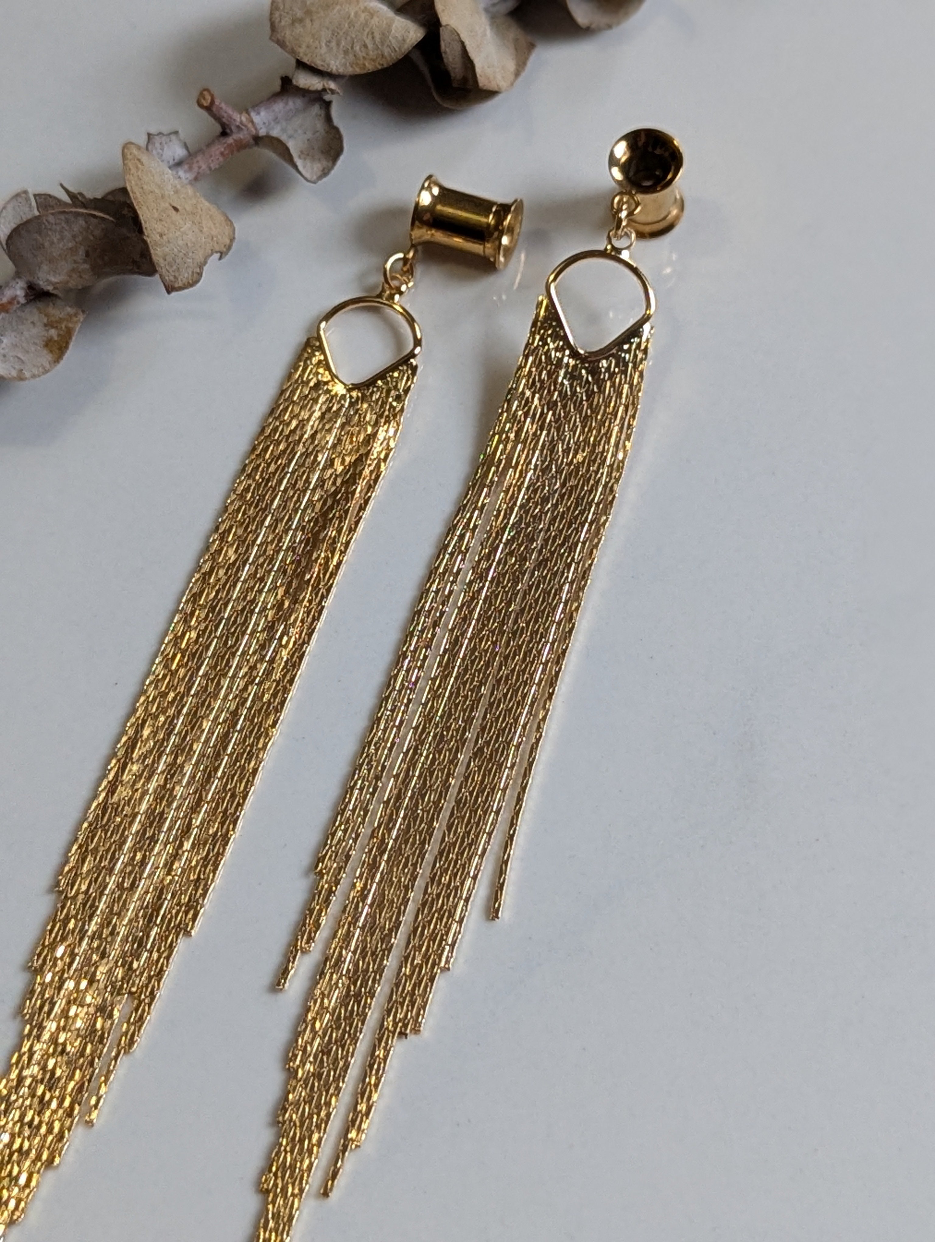 Golden Elegant Tassel dangle gauges