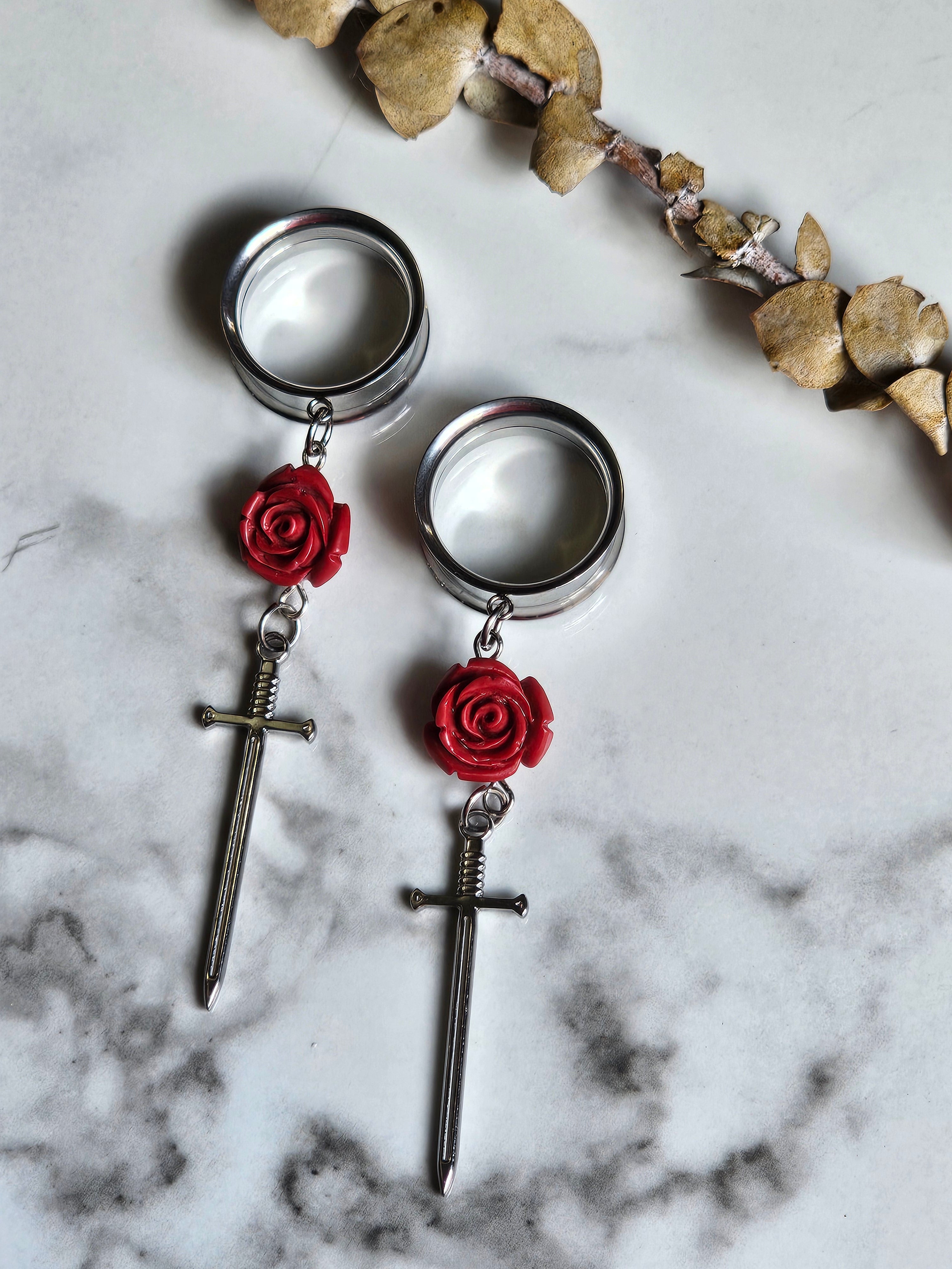 Rose sword dangle gauges