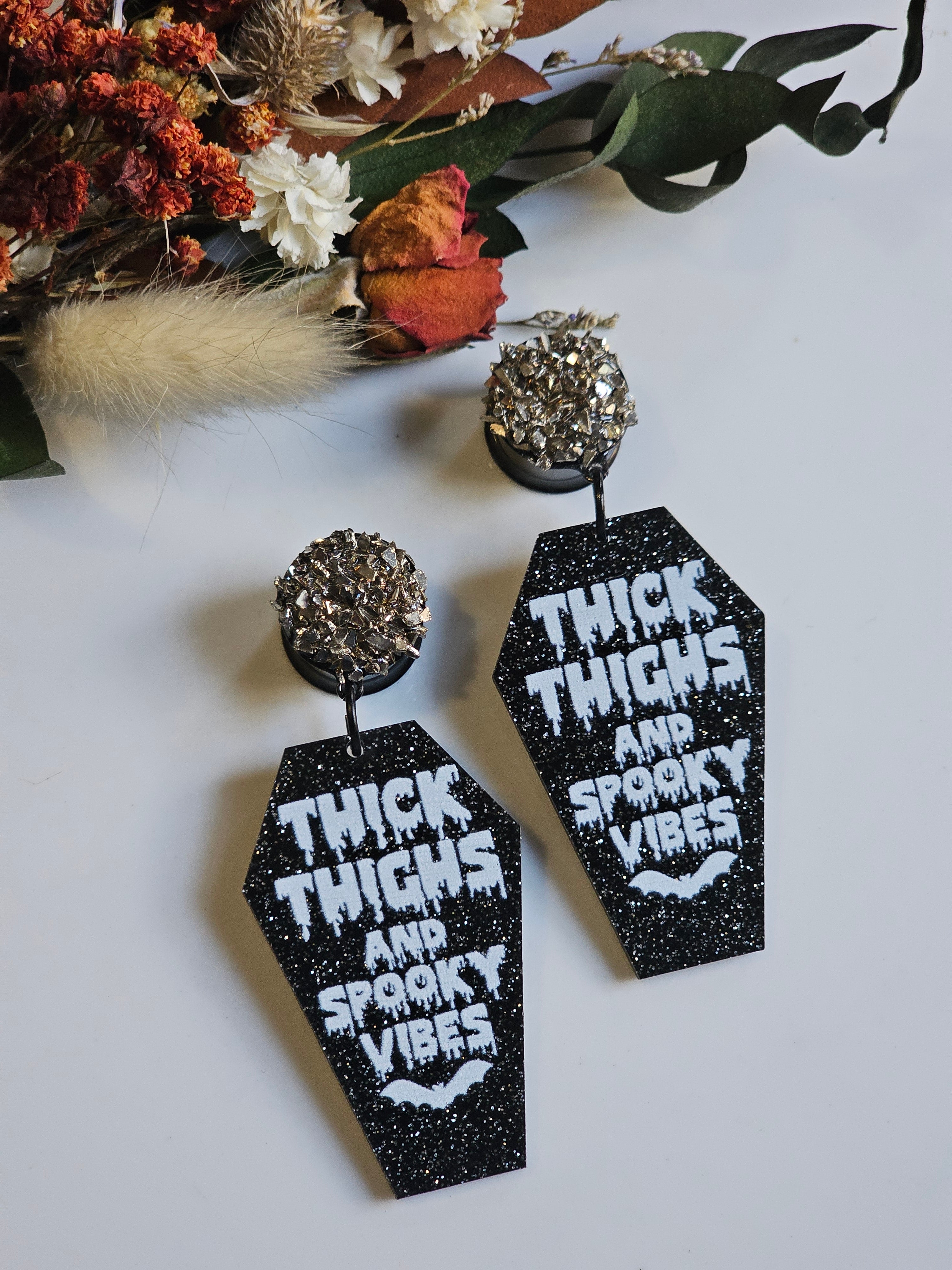 Coffin Halloween dangle gauges