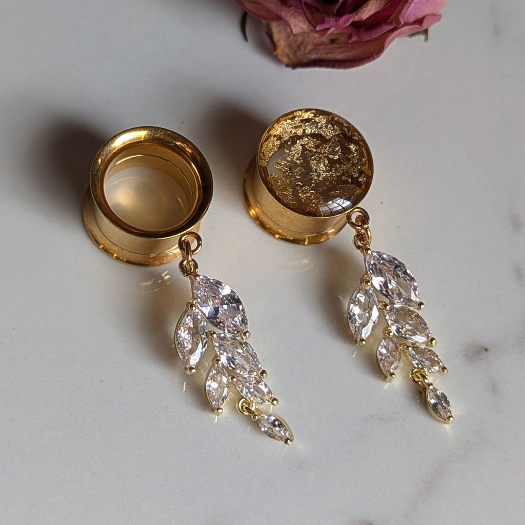 Crystal leaf dangle gauges
