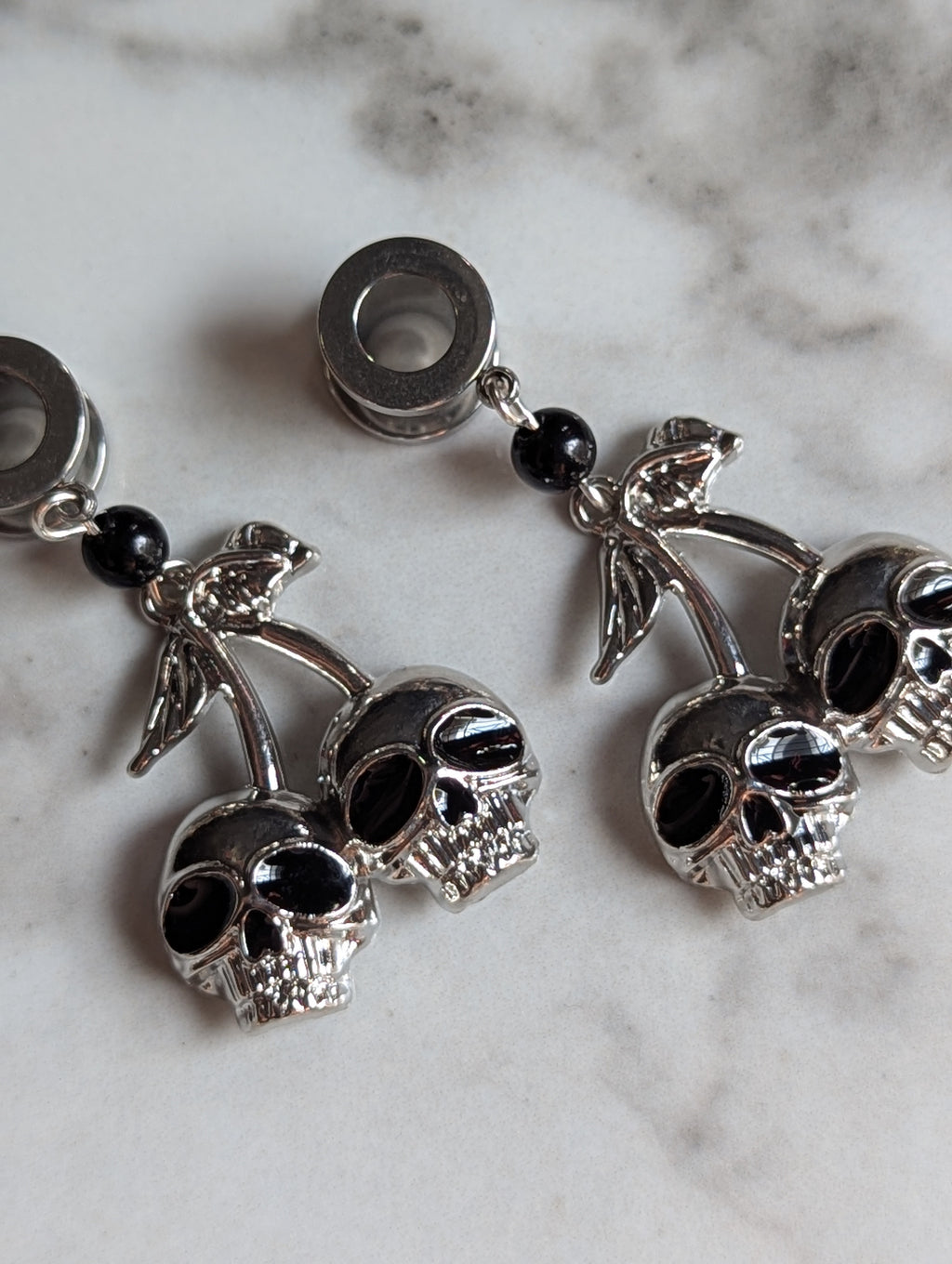Goth cherry Dangle Gauges