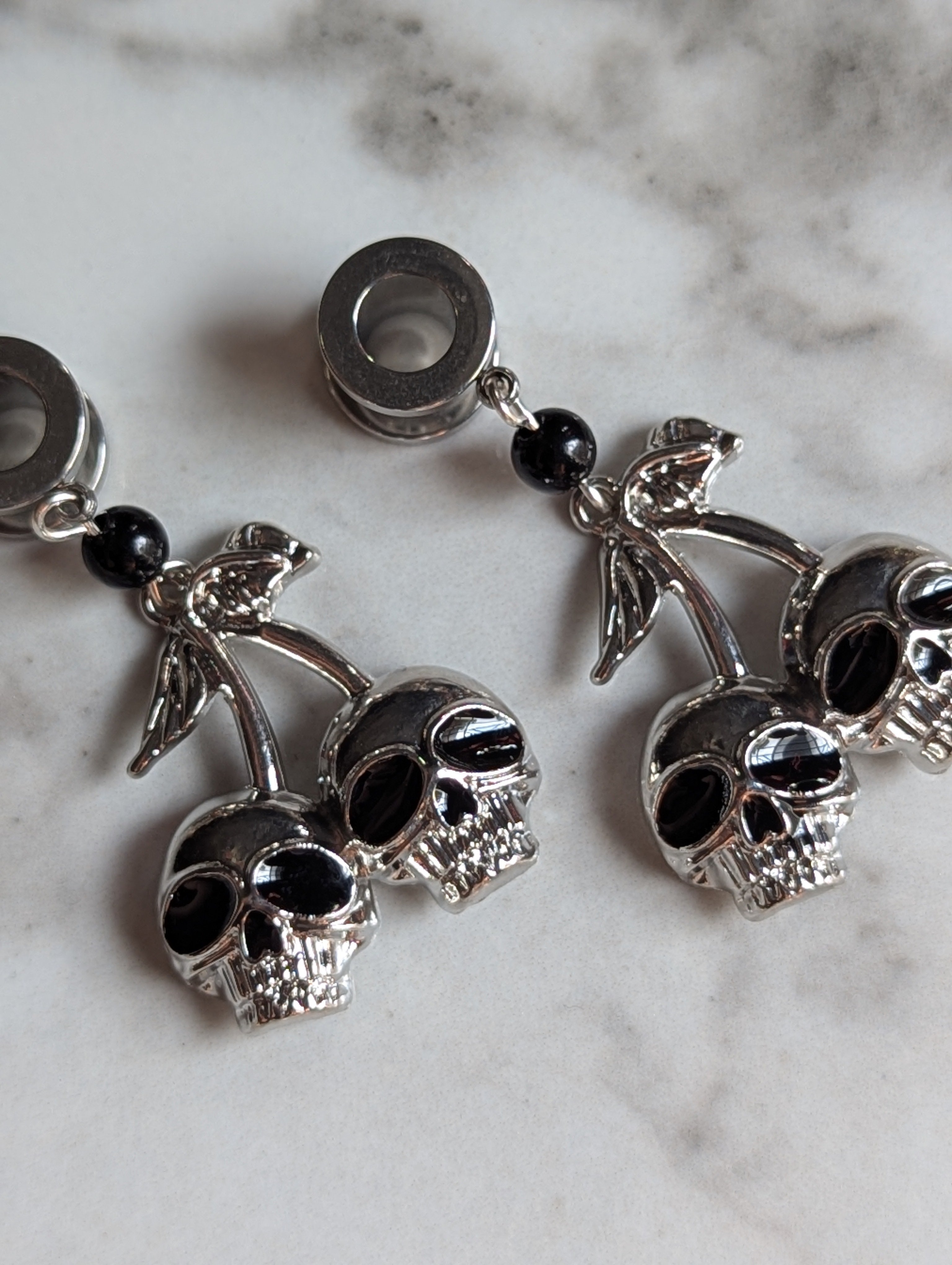 Goth cherry Dangle Gauges