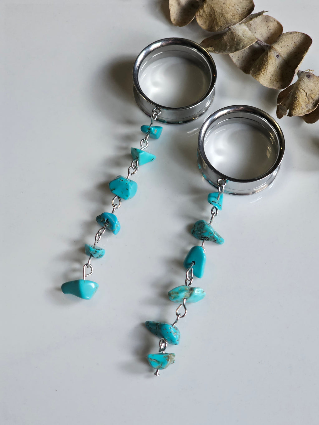 Turquoise dangle gauges