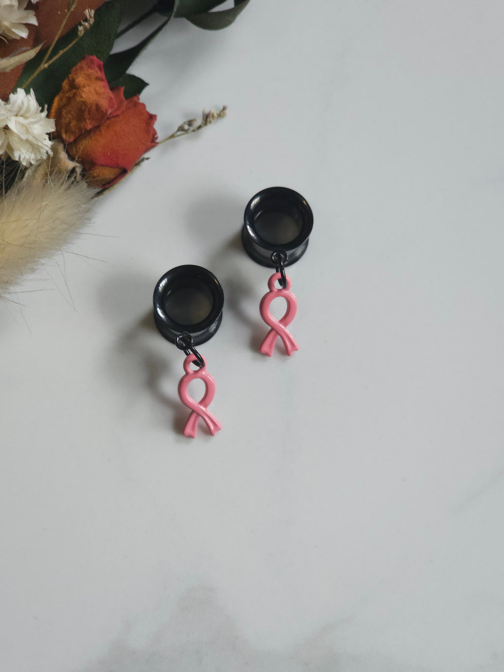 Mini Breast Cancer Awareness dangle gauges